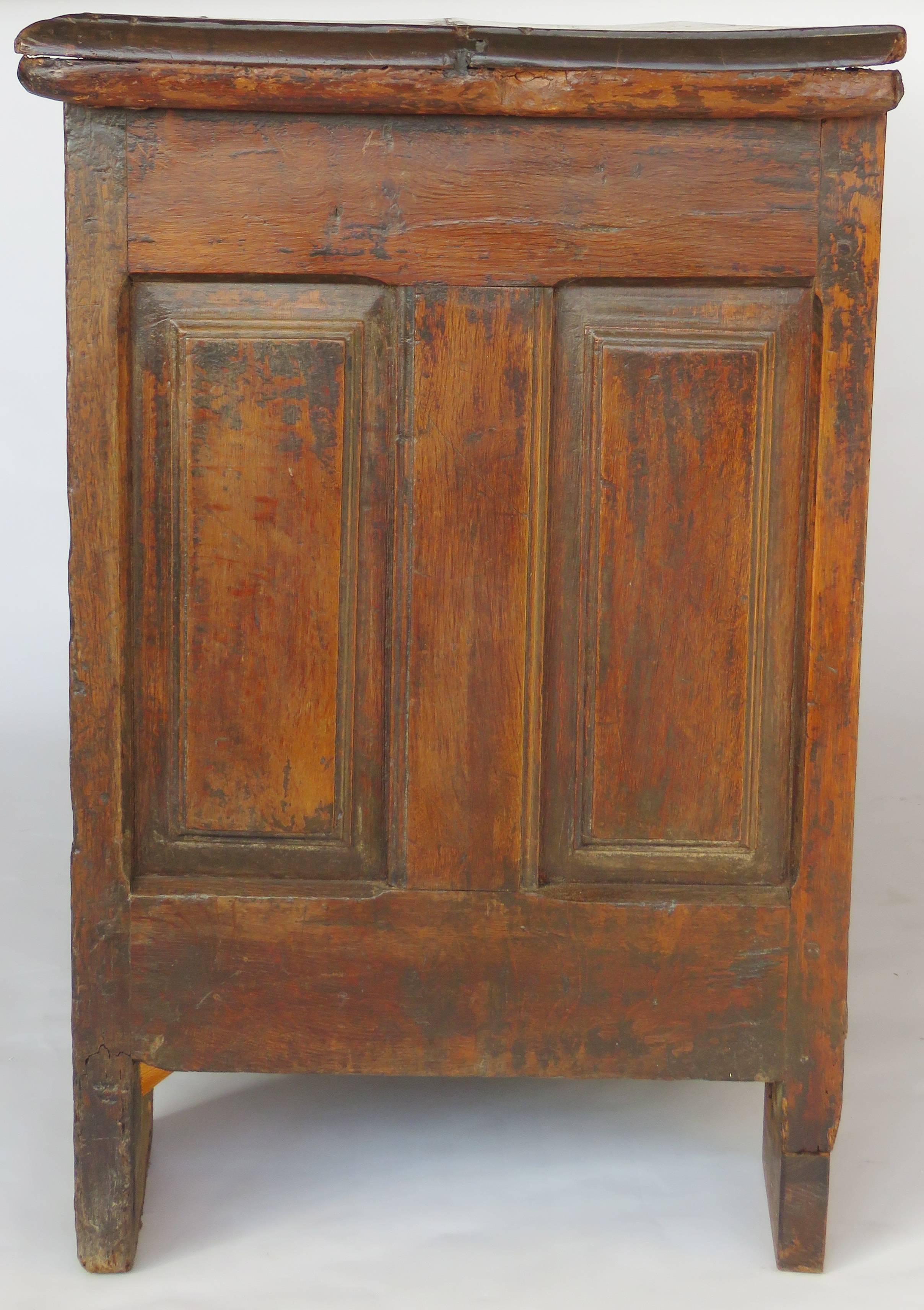 17th Century 19th Century Oak Coffer, Trunk, Chest of Arms For Sale