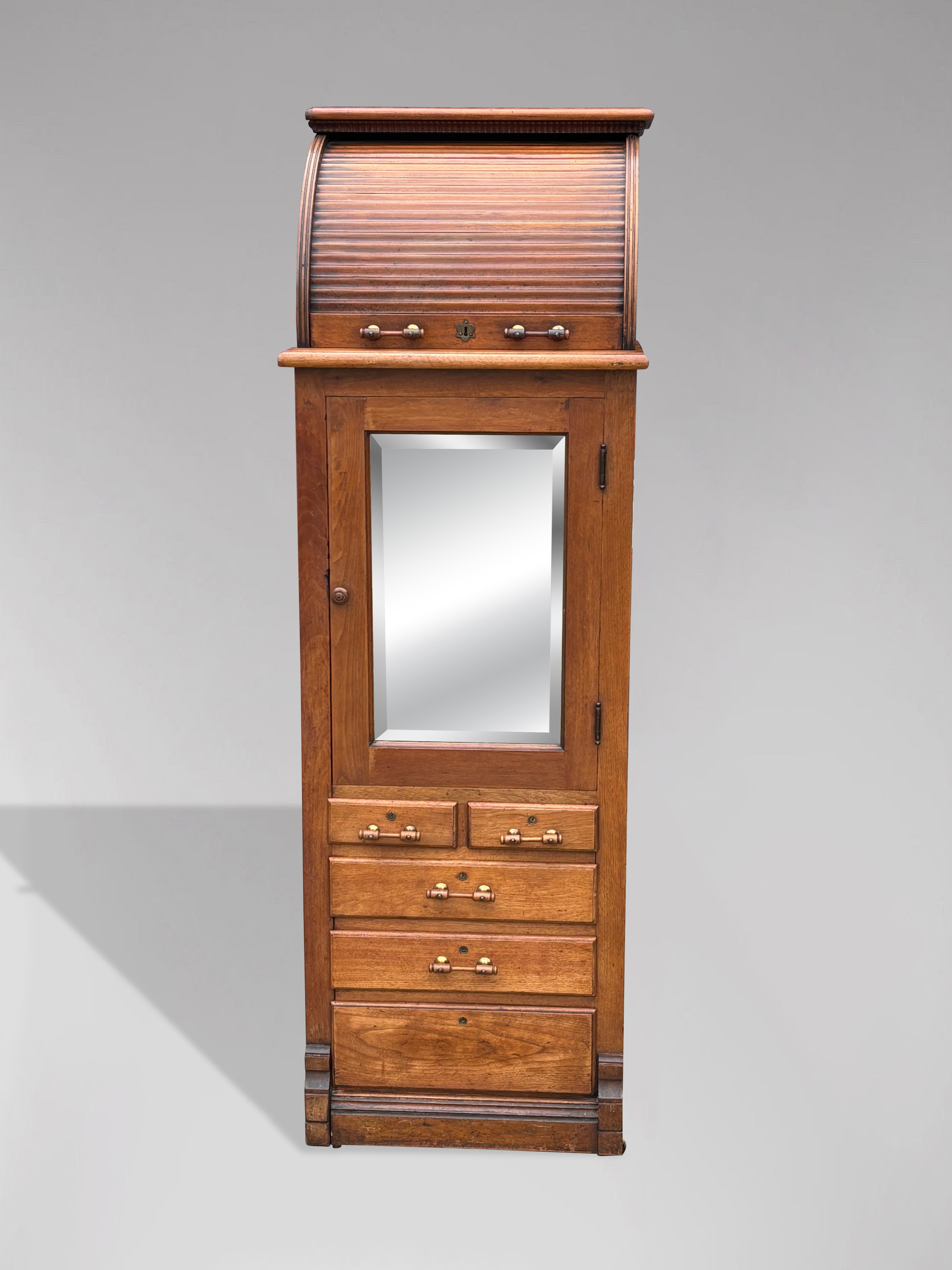 19th Century Oak Dentil Cabinet by Harvard & Co For Sale 1