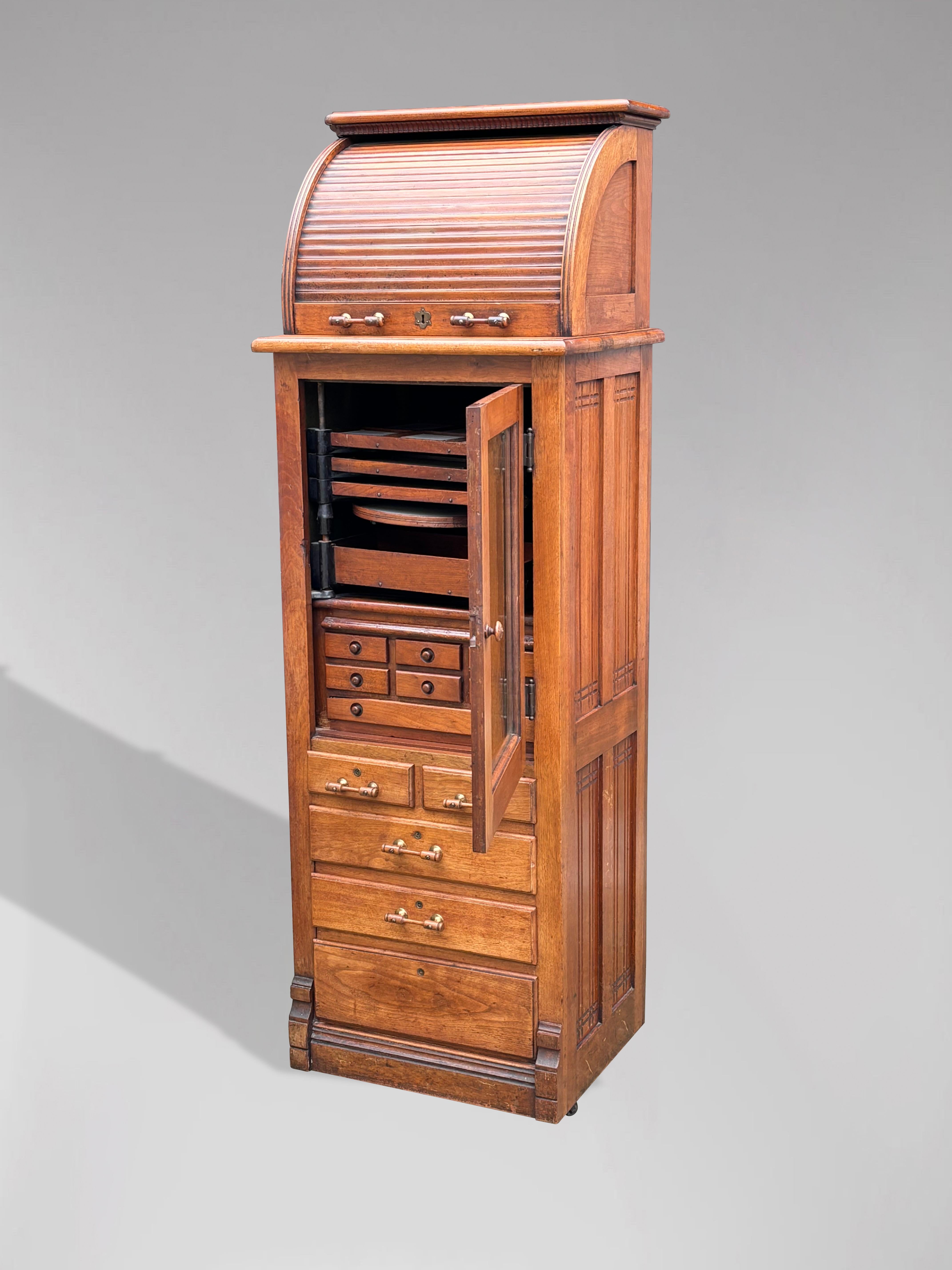 19th Century Oak Dentil Cabinet by Harvard & Co For Sale 4
