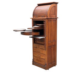 19th Century Oak Dentil Cabinet by Harvard & Co