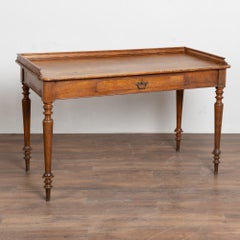 19th-Century Oak Desk with Single Drawer