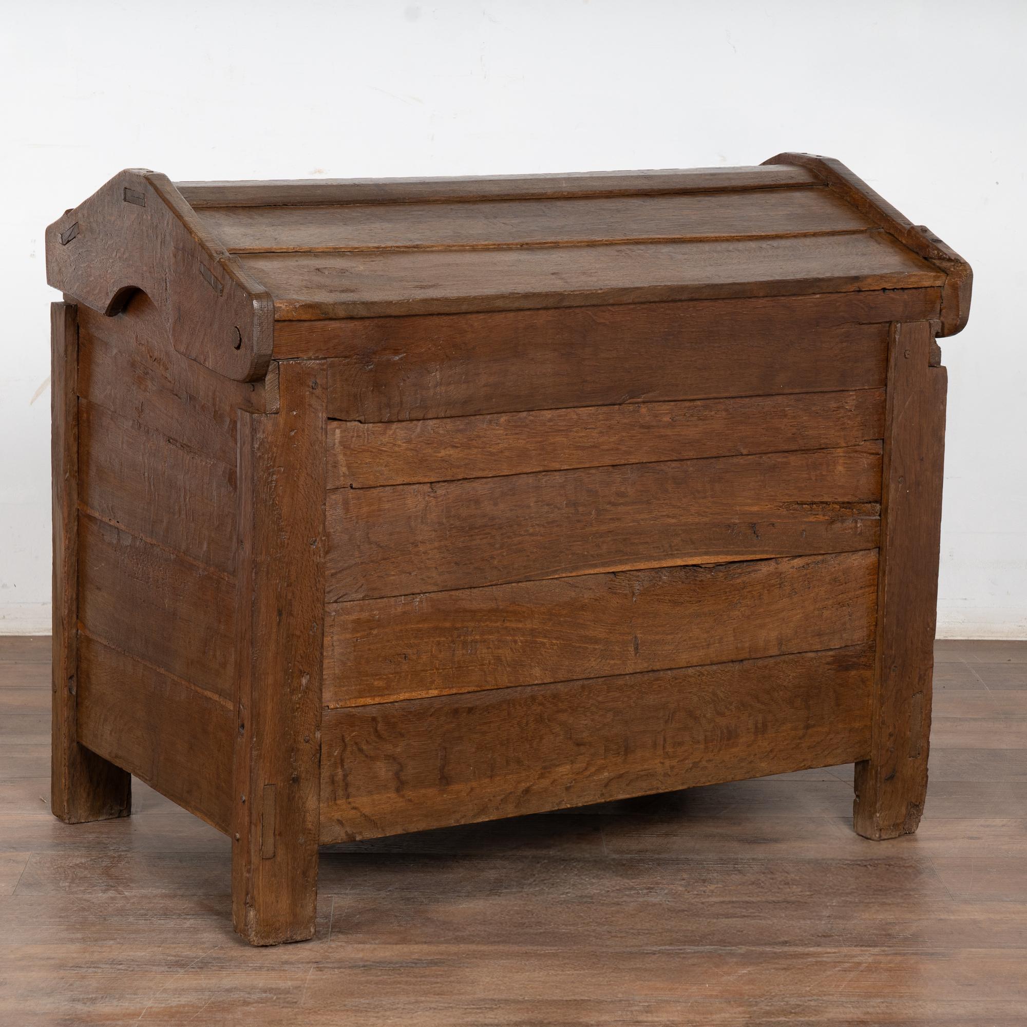 Baule a cupola in Oak del XIX secolo con dettagli intagliati dall'Ungheria in vendita 11