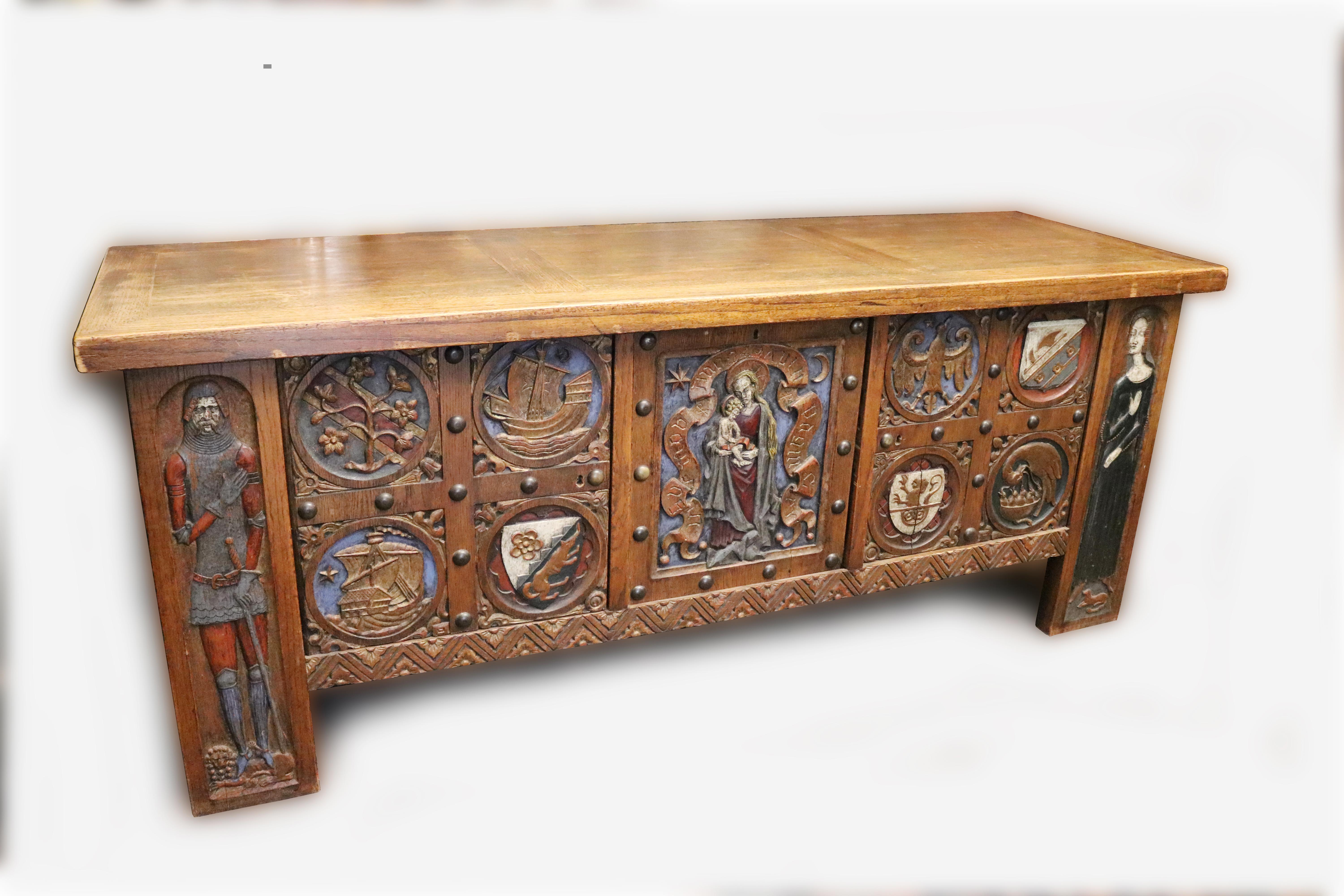 19th Century Oak Dower Chest In Good Condition For Sale In Glencarse, Perthshire