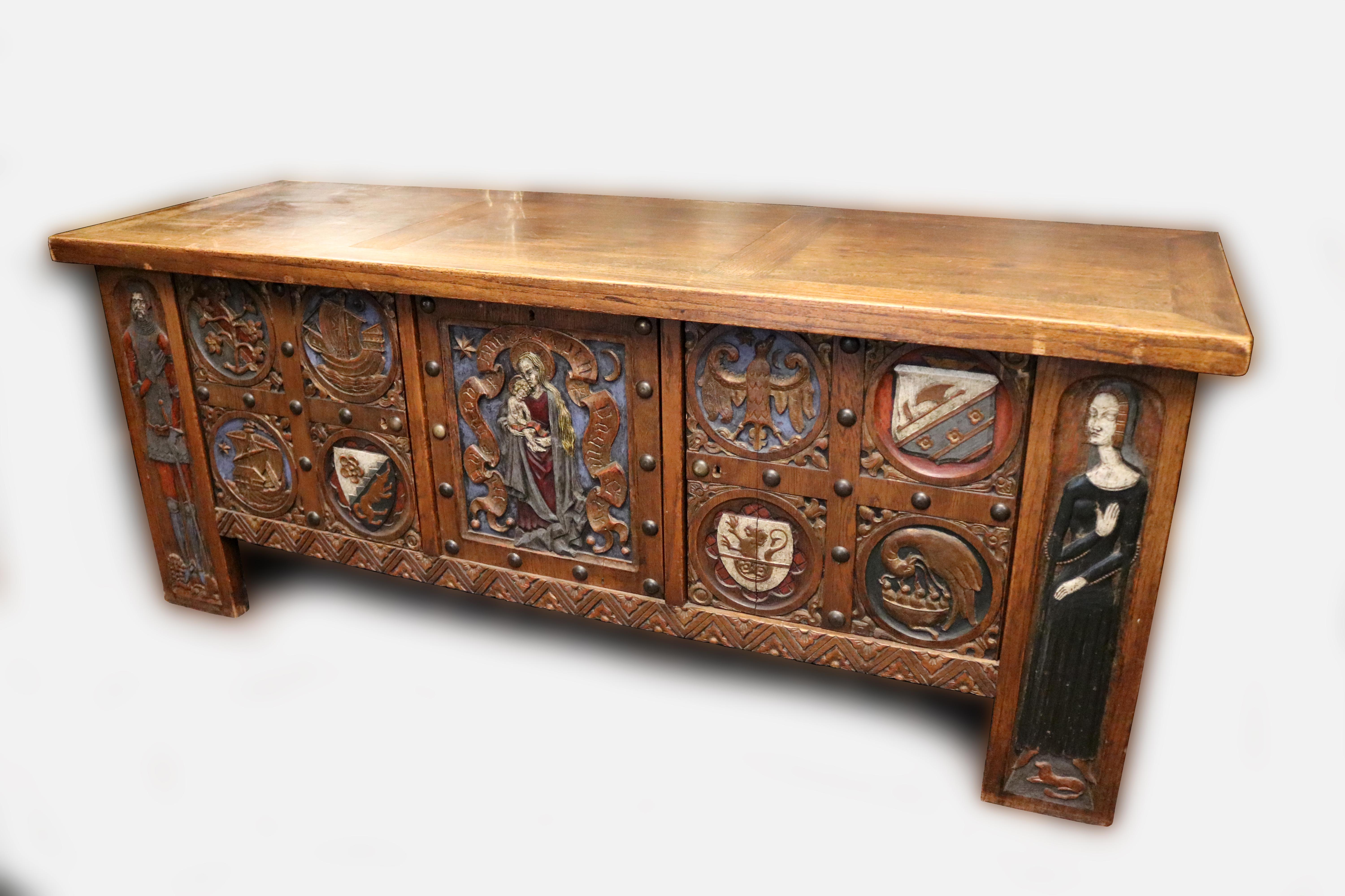Early 20th Century 19th Century Oak Dower Chest For Sale