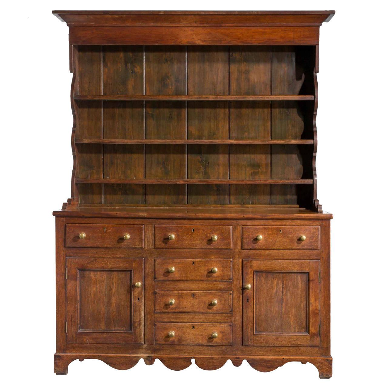 19th Century Oak Dresser and Rack