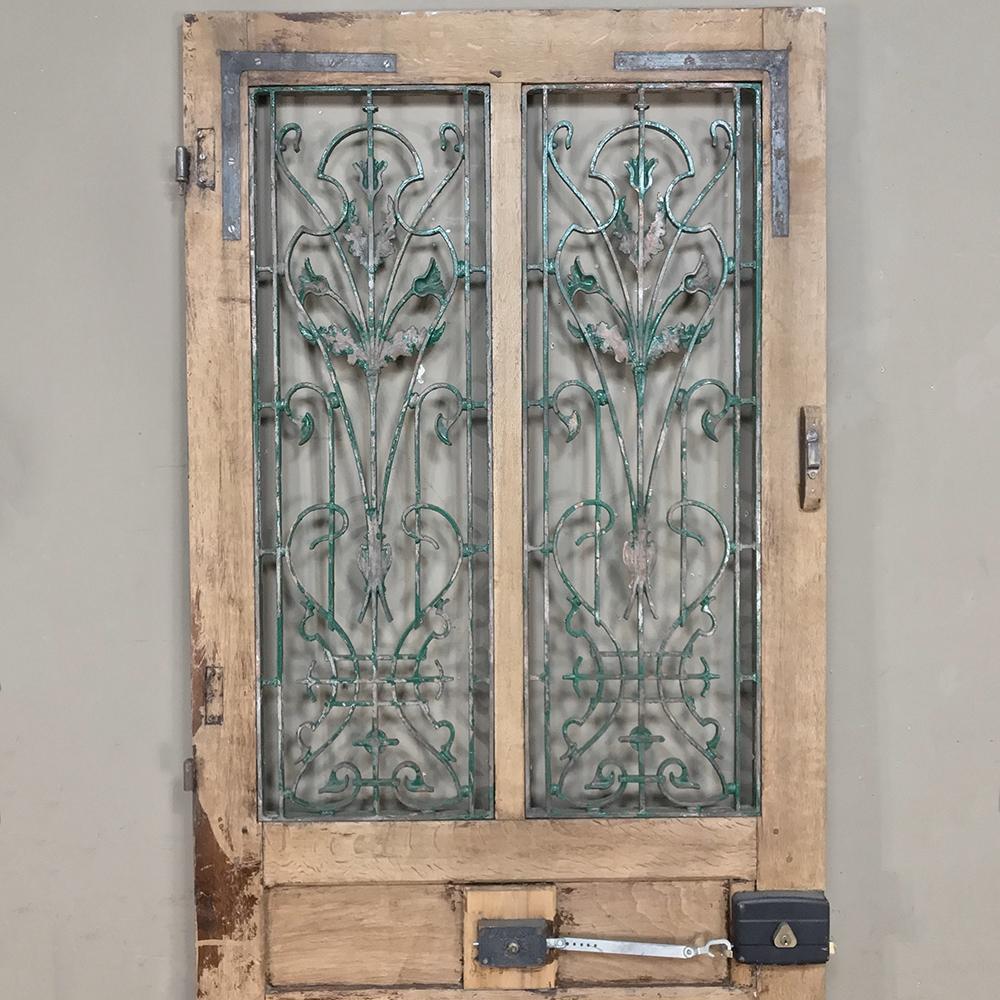 19th Century Oak Entry Door with Wrought Iron 3