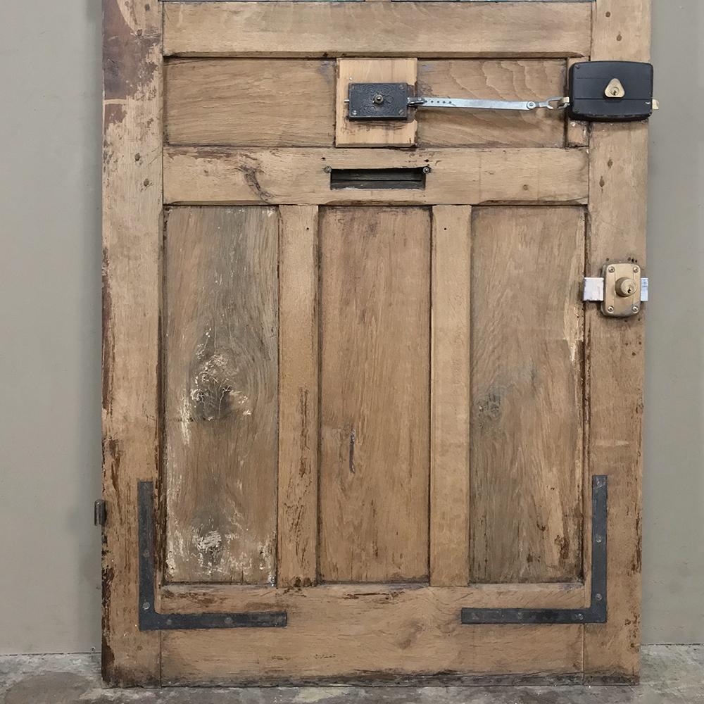 19th Century Oak Entry Door with Wrought Iron 4