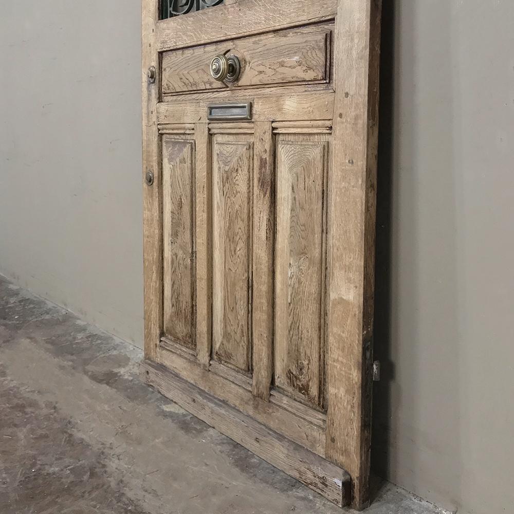 19th Century Oak Entry Door with Wrought Iron 1