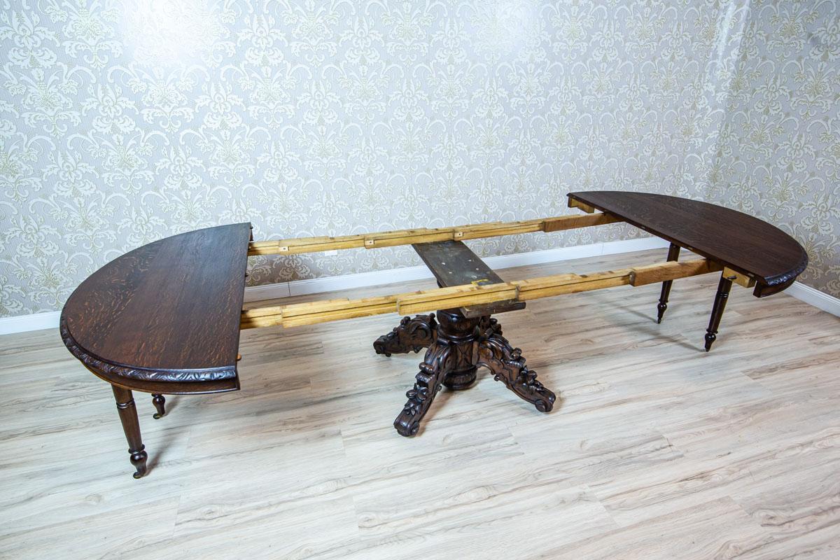 19th Century Oak Extendable Table for 16 People In Good Condition In Opole, PL