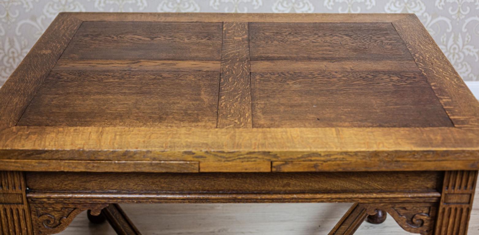 19th Century Oak Extendable Table In Good Condition In Opole, PL