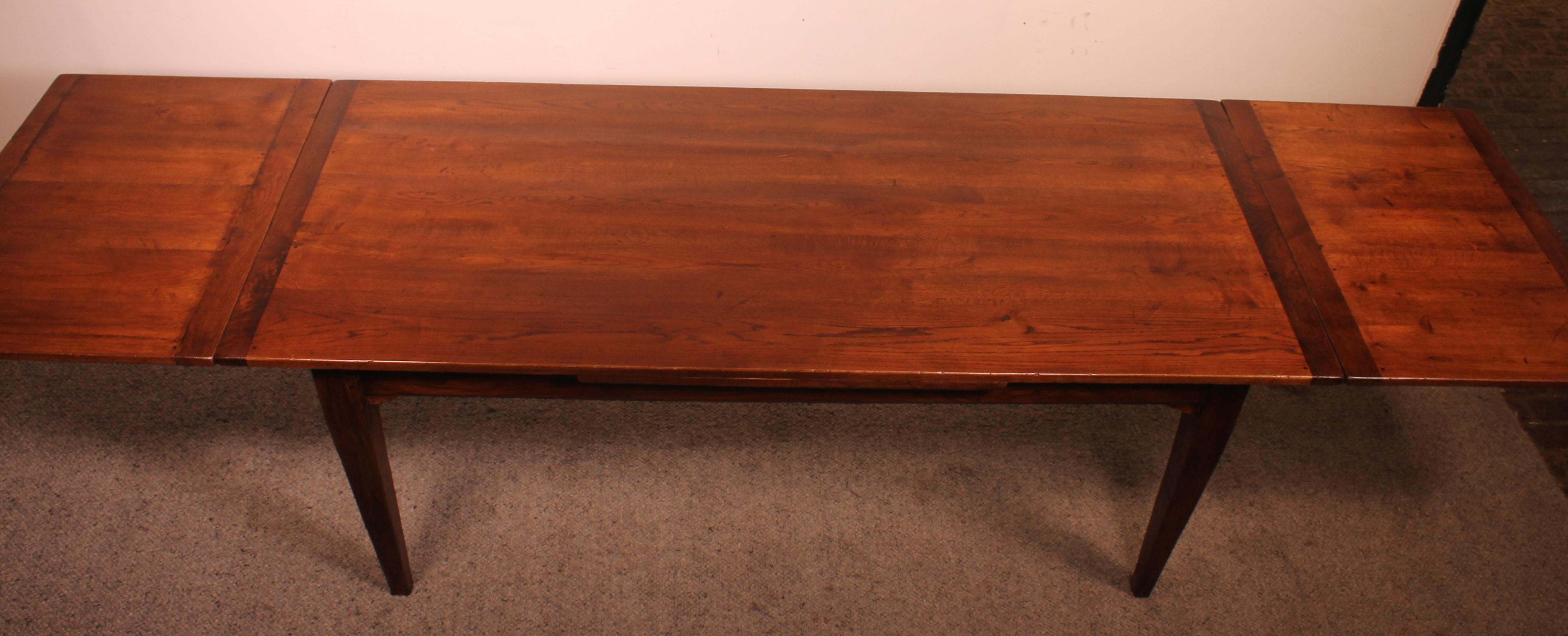 19th Century Oak Extending Table from France For Sale 8