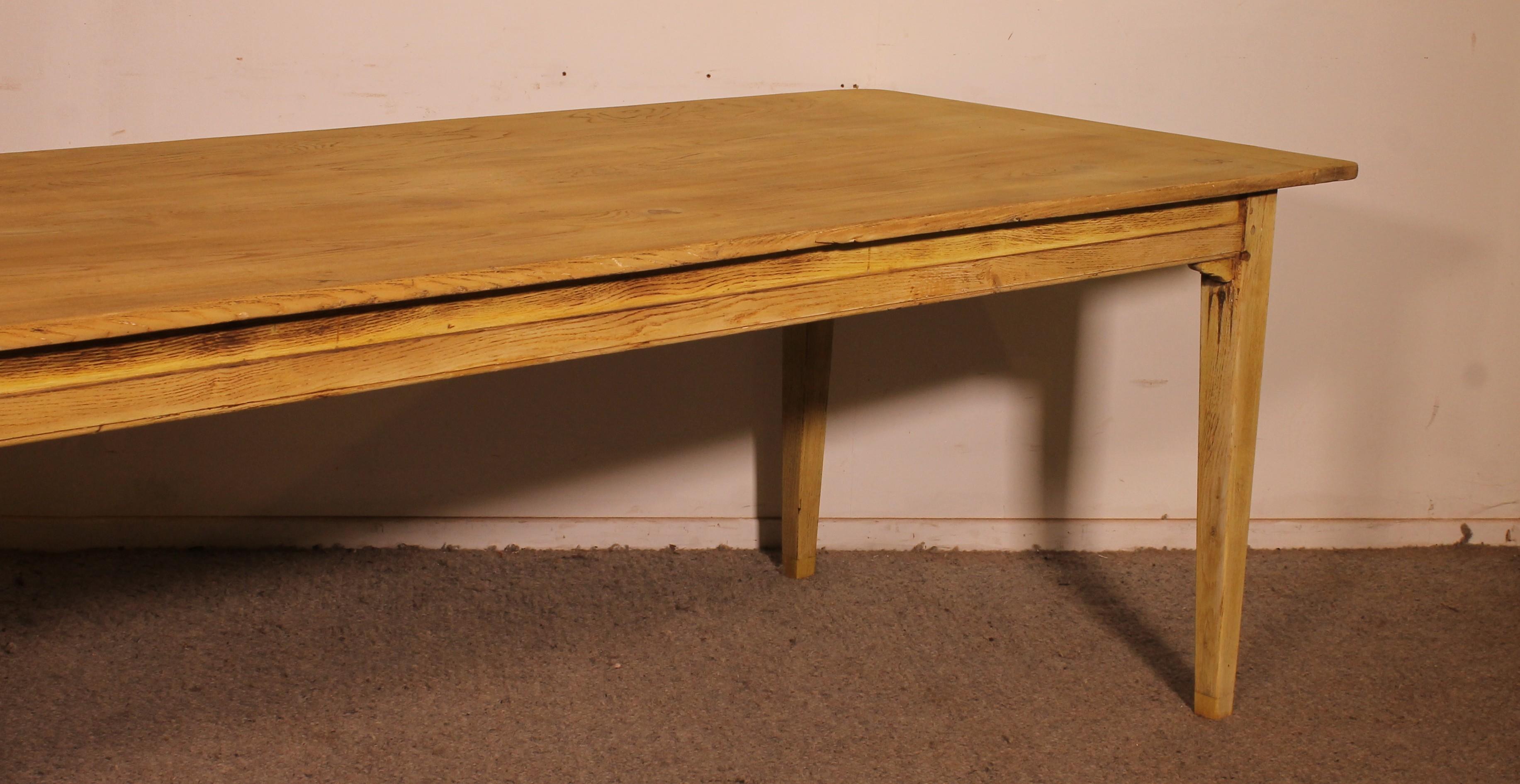 French 19th Century Oak Farm Table, 2.60m Long X 93cm Wide For Sale