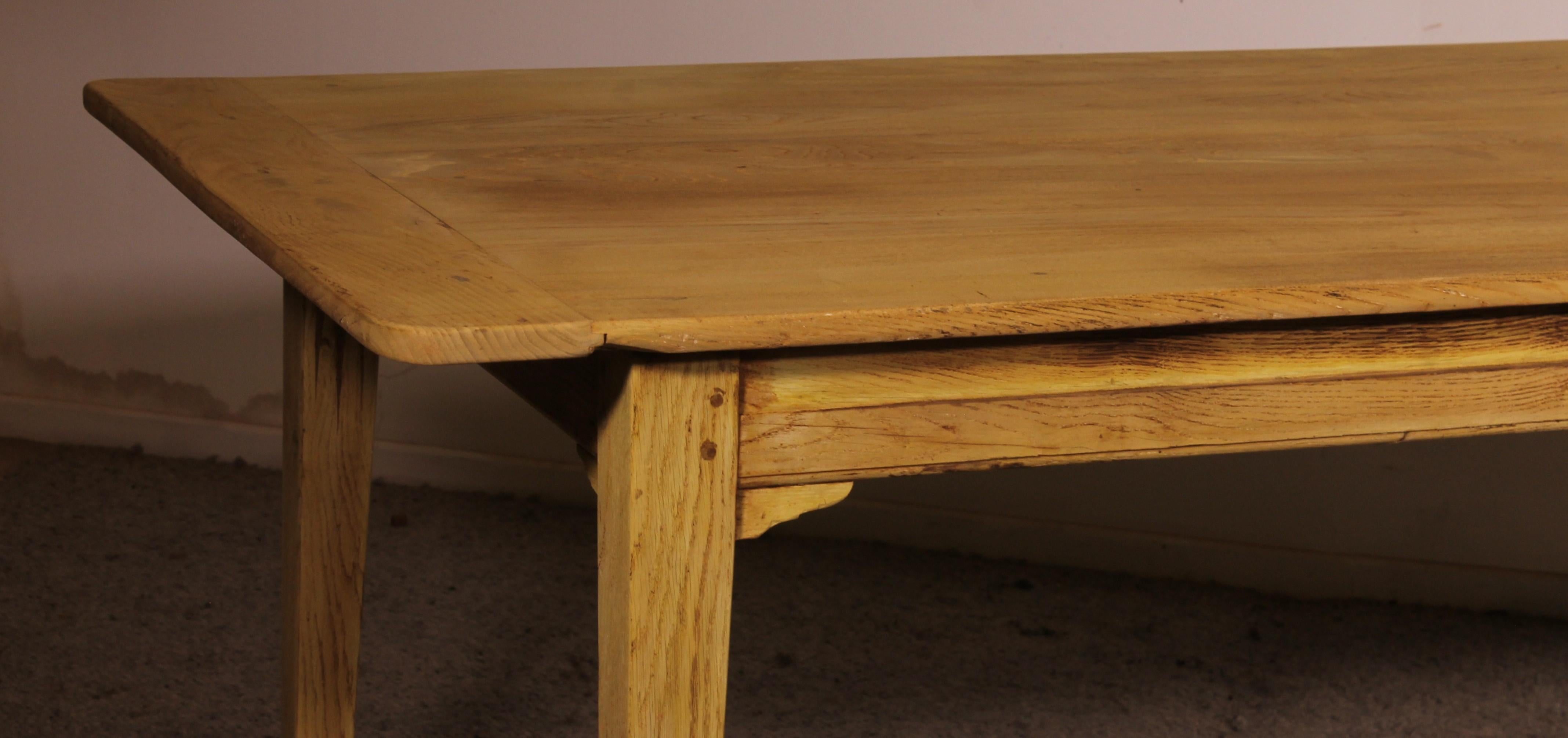 19th Century Oak Farm Table, 2.60m Long X 93cm Wide In Good Condition For Sale In Brussels, Brussels