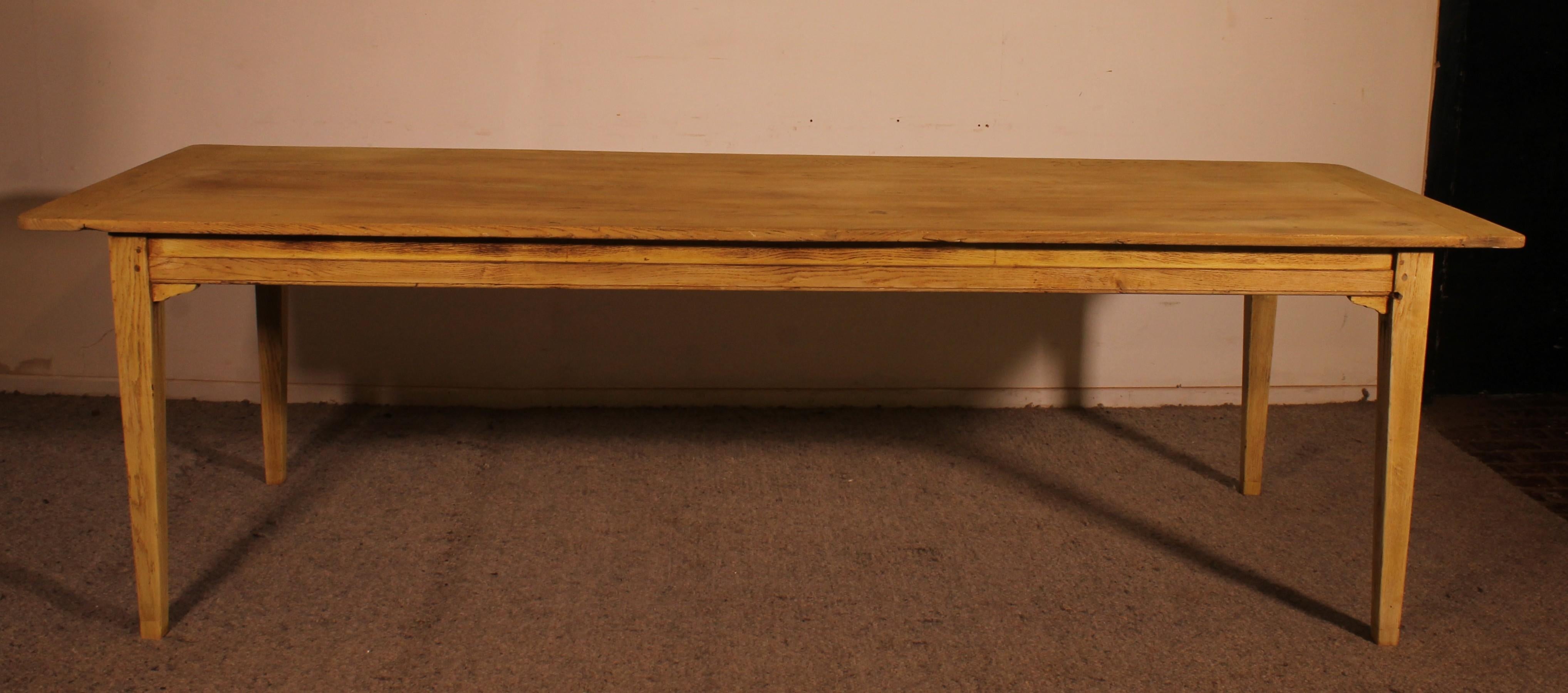 19th Century Oak Farm Table, 2.60m Long X 93cm Wide For Sale 1