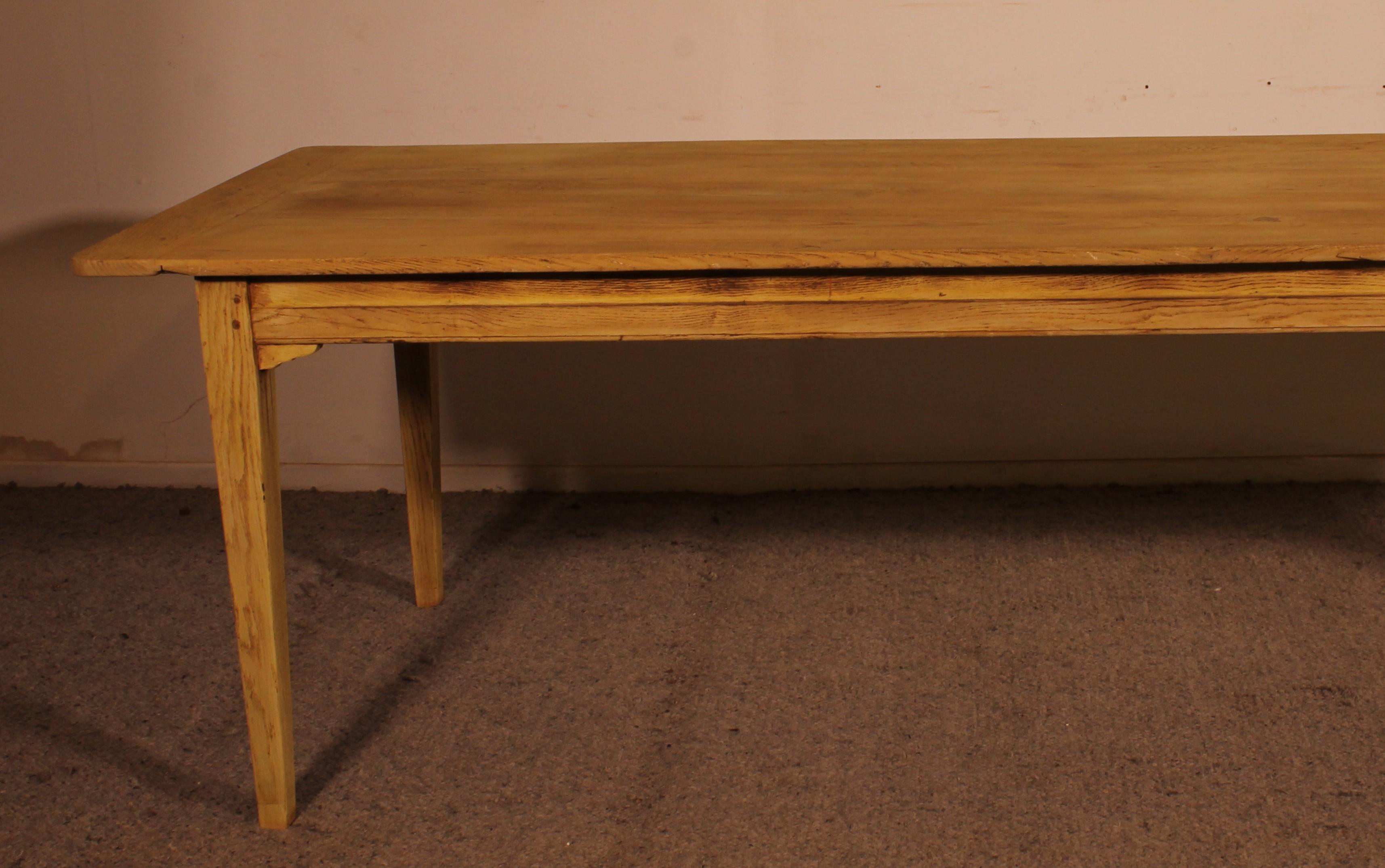 19th Century Oak Farm Table, 2.60m Long X 93cm Wide For Sale 2