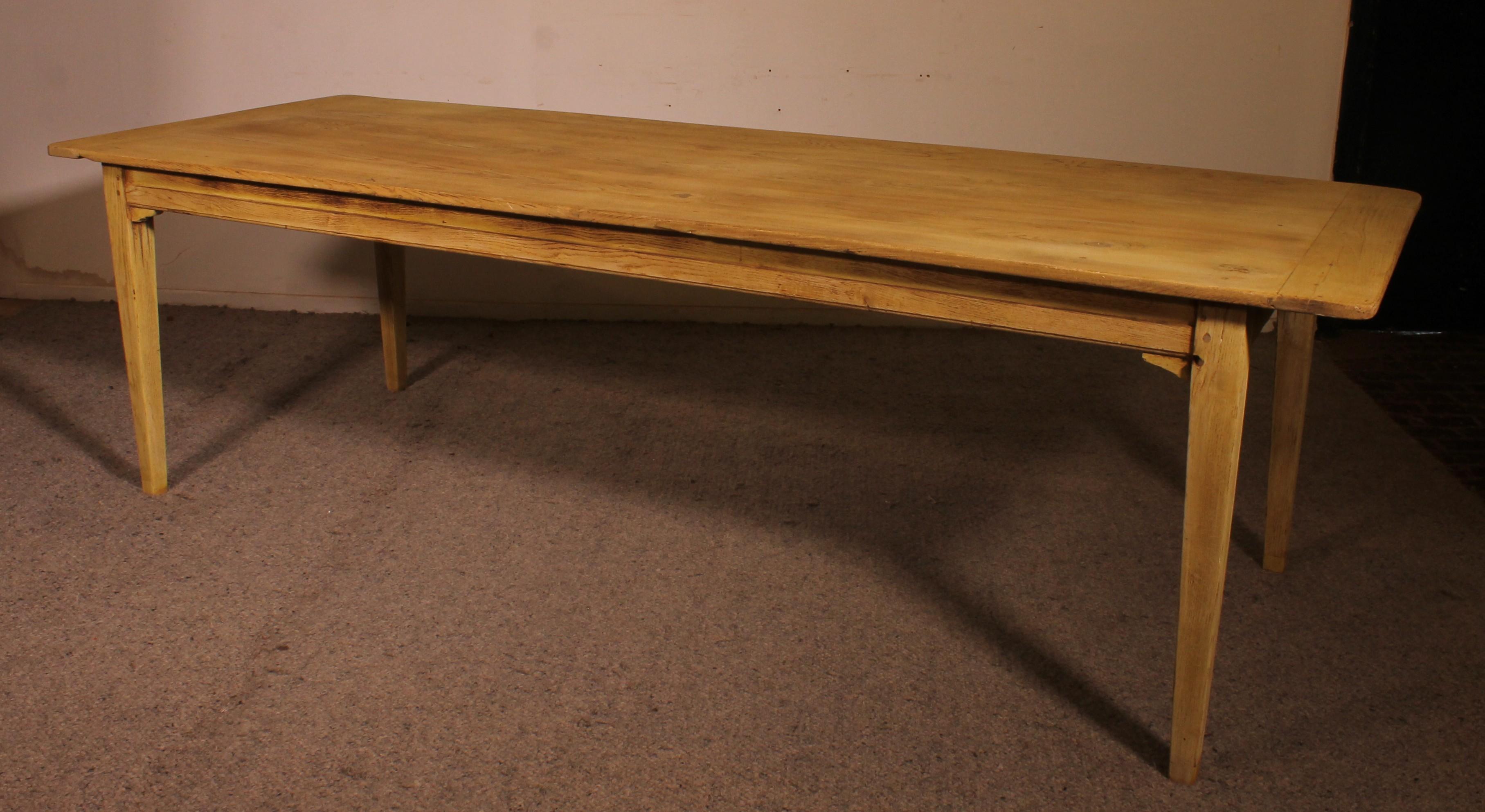 19th Century Oak Farm Table, 2.60m Long X 93cm Wide For Sale 3