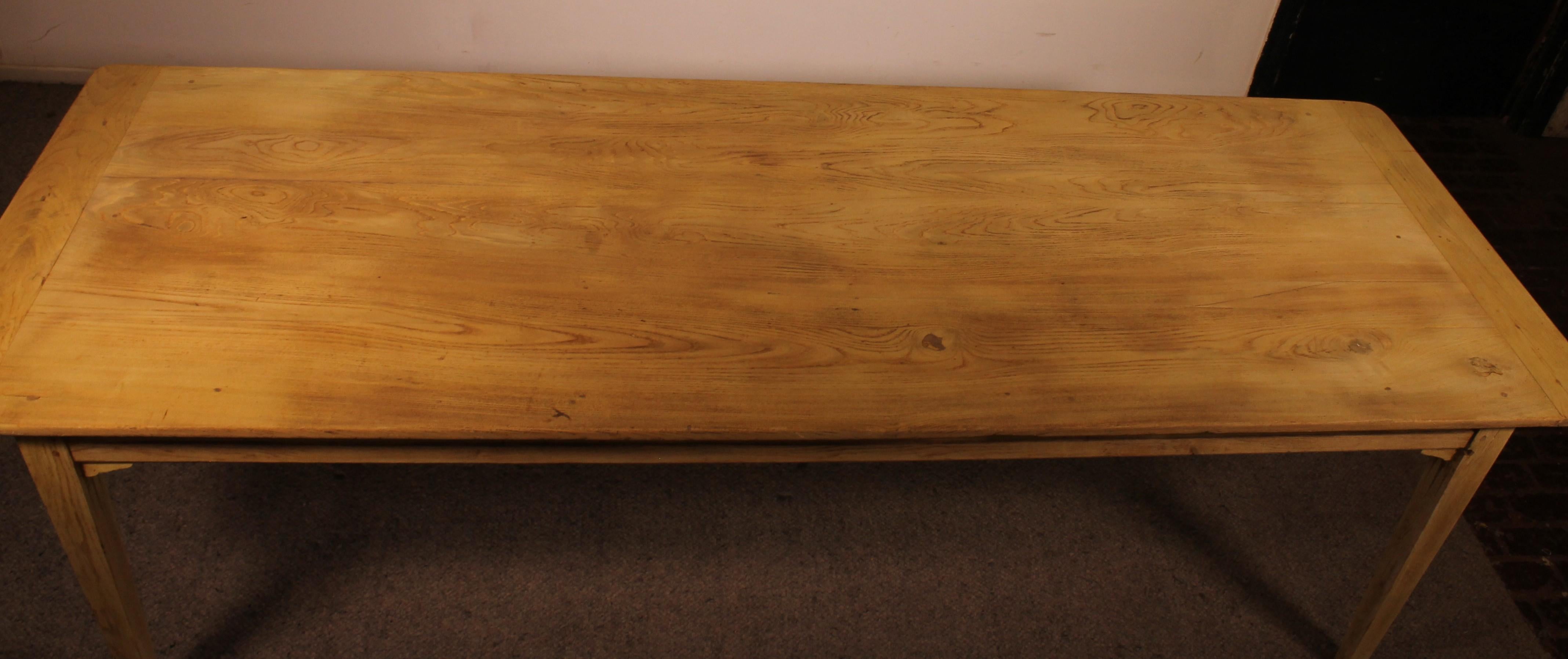 19th Century Oak Farm Table, 2.60m Long X 93cm Wide For Sale 4