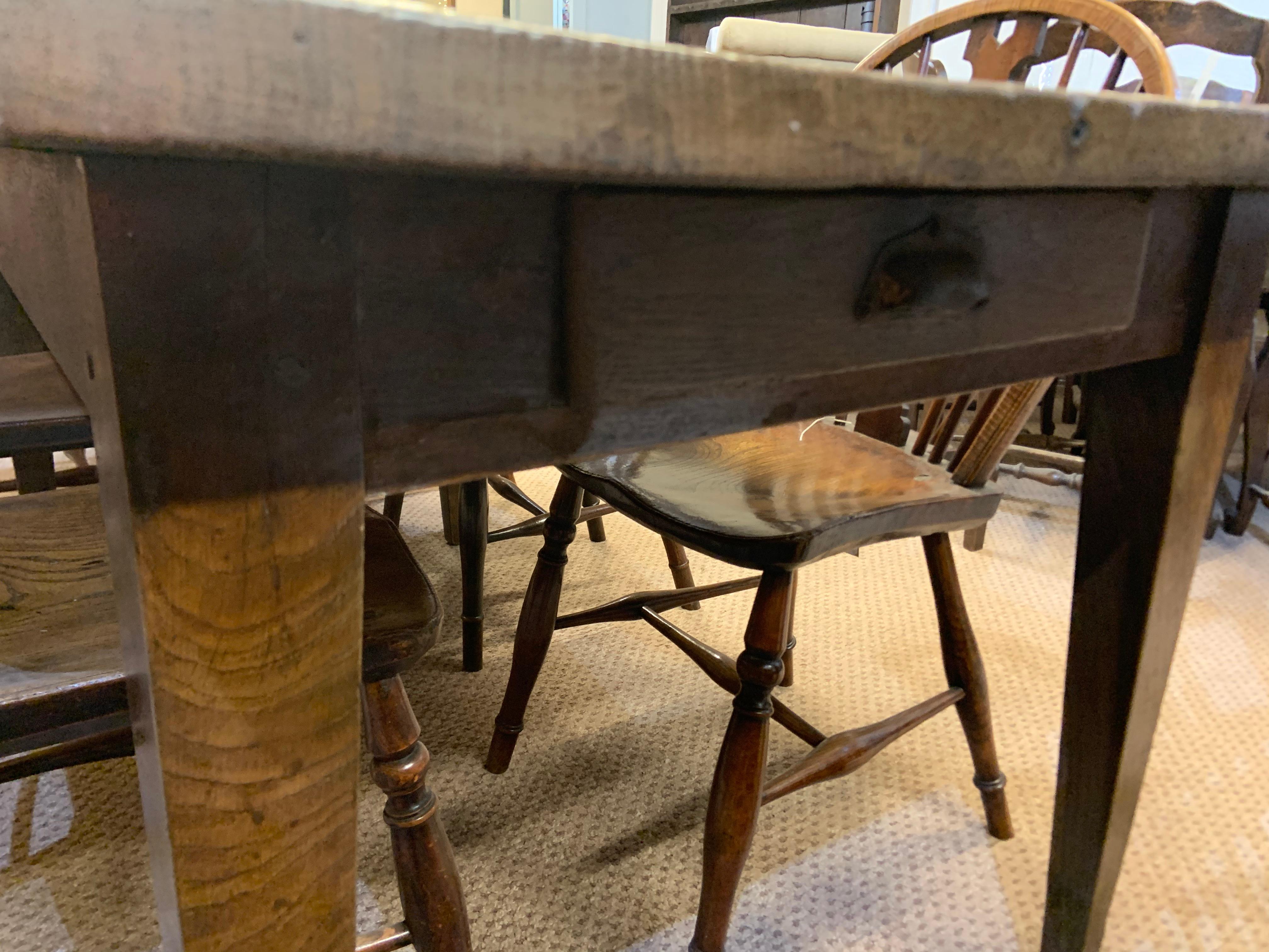 Hand-Crafted 19th Century Oak Farmhouse Table