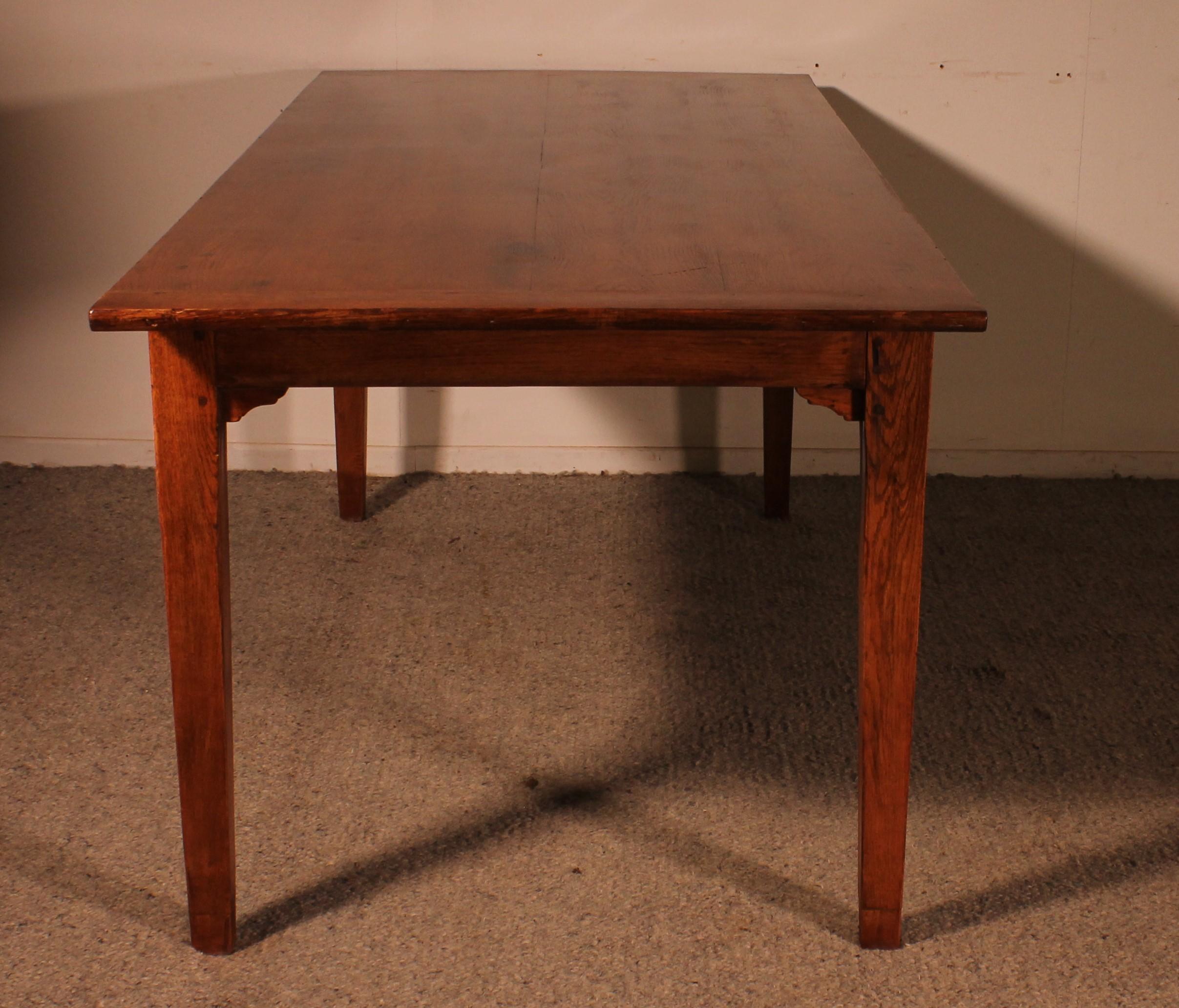 Chêne Table de ferme en Oak du 19ème siècle en vente