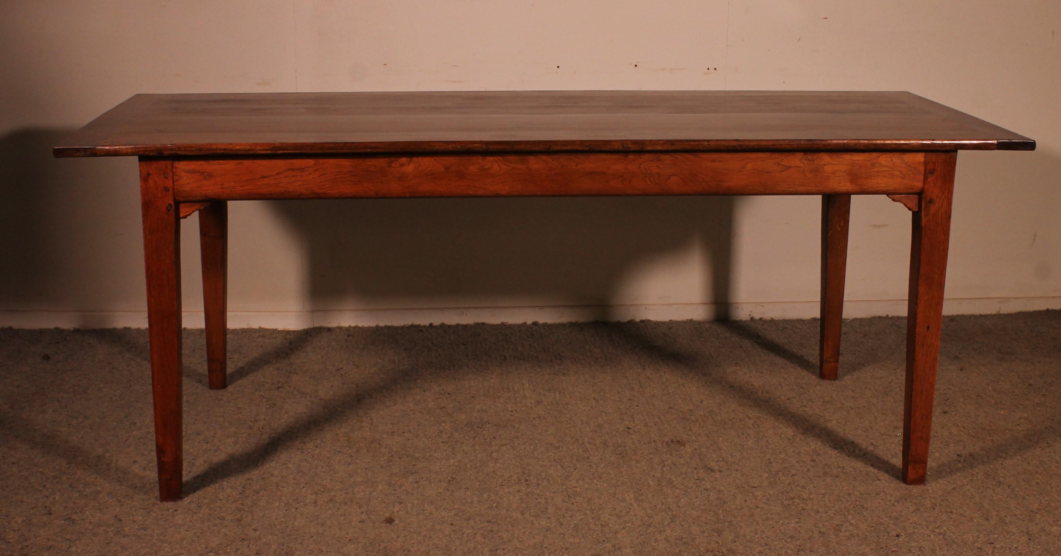 Table de ferme en Oak du 19ème siècle en vente 1