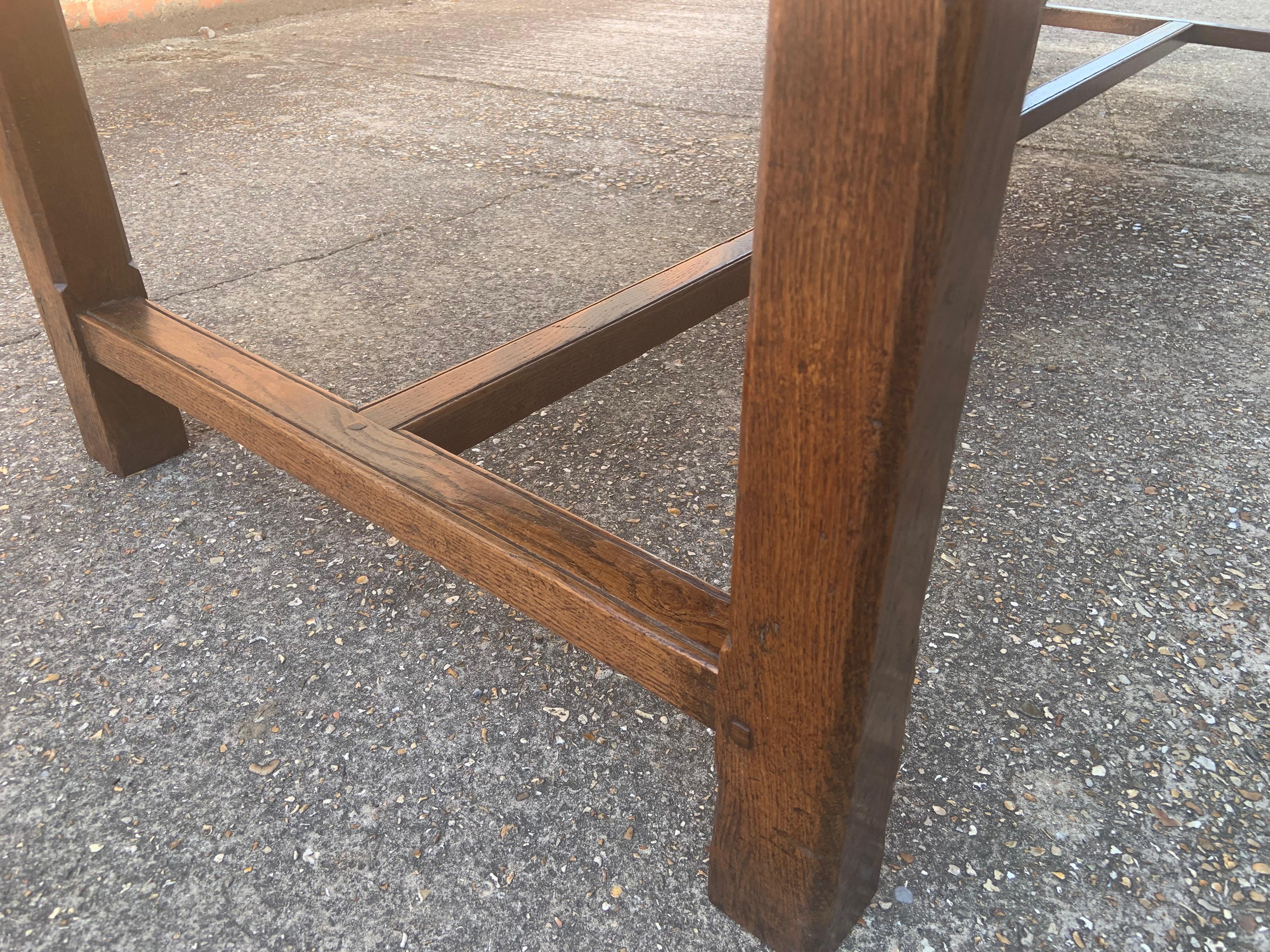 Hand-Crafted 19th Century Oak Farmhouse Table with Drawer