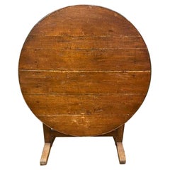 19th Century Oak French Wine Tasting Tilt-Top Table