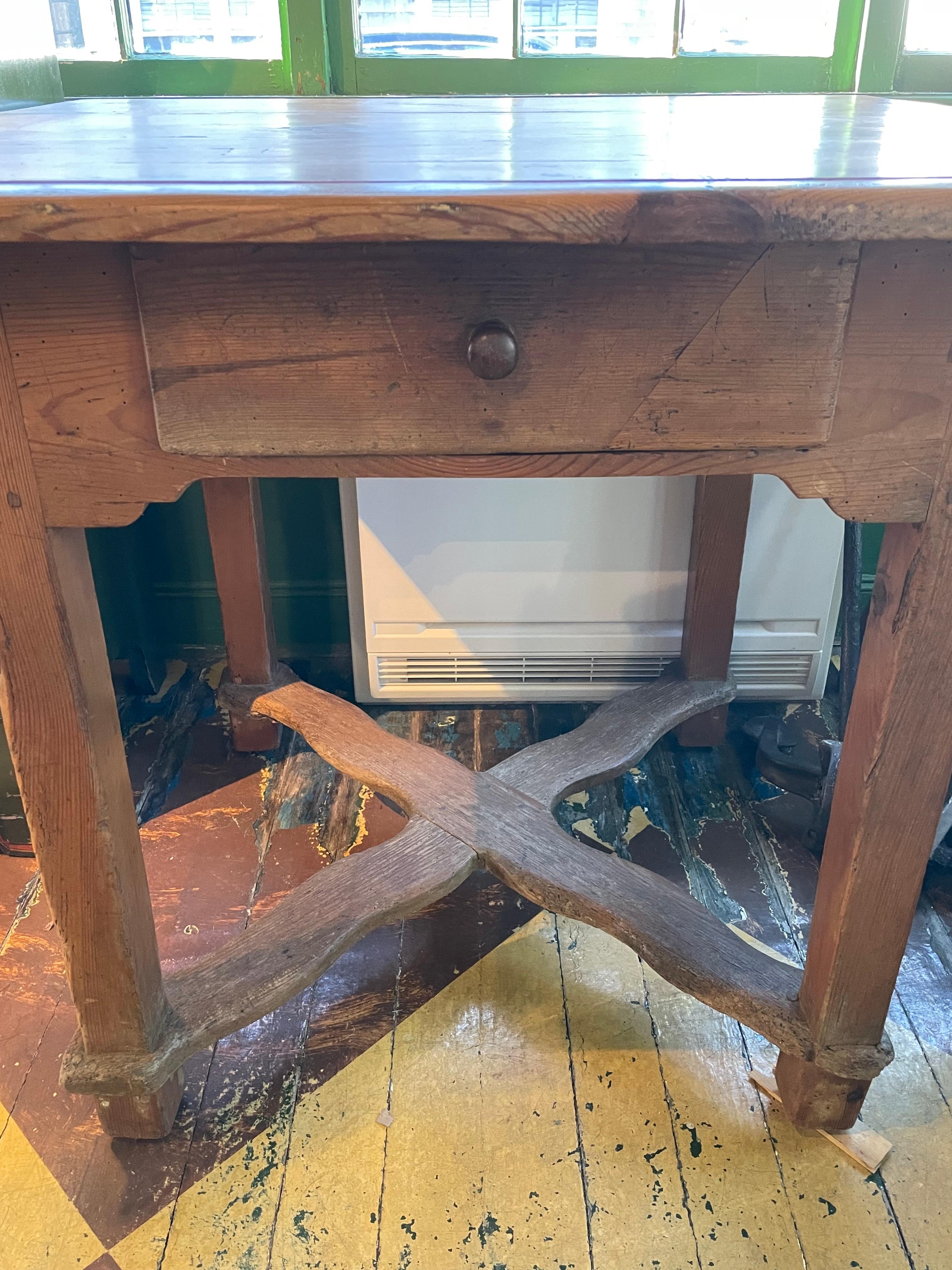 19th Century Oak Game Table with Single Drawer  For Sale 6