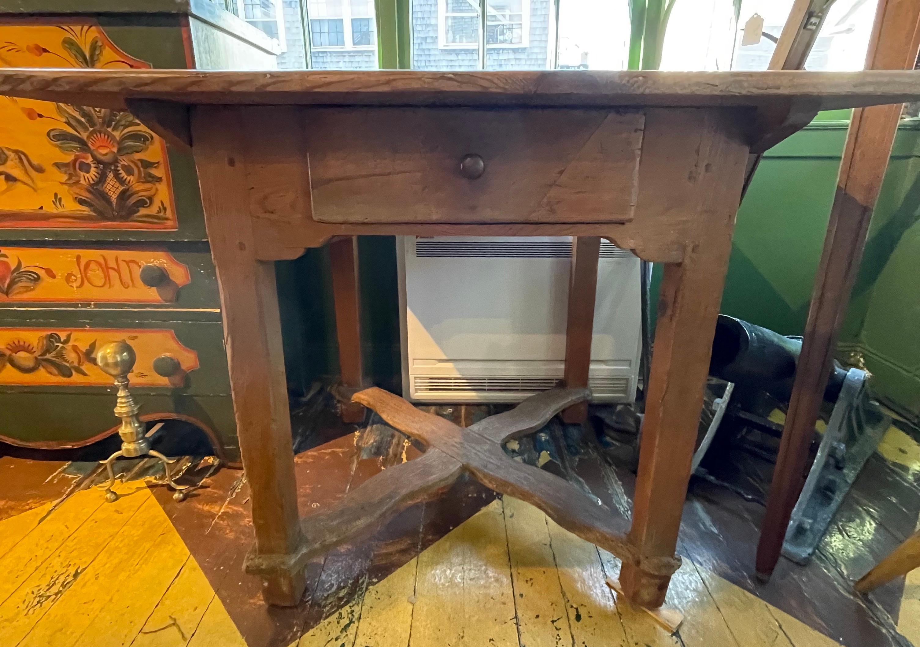 19th Century Oak Game Table with Single Drawer  For Sale 8