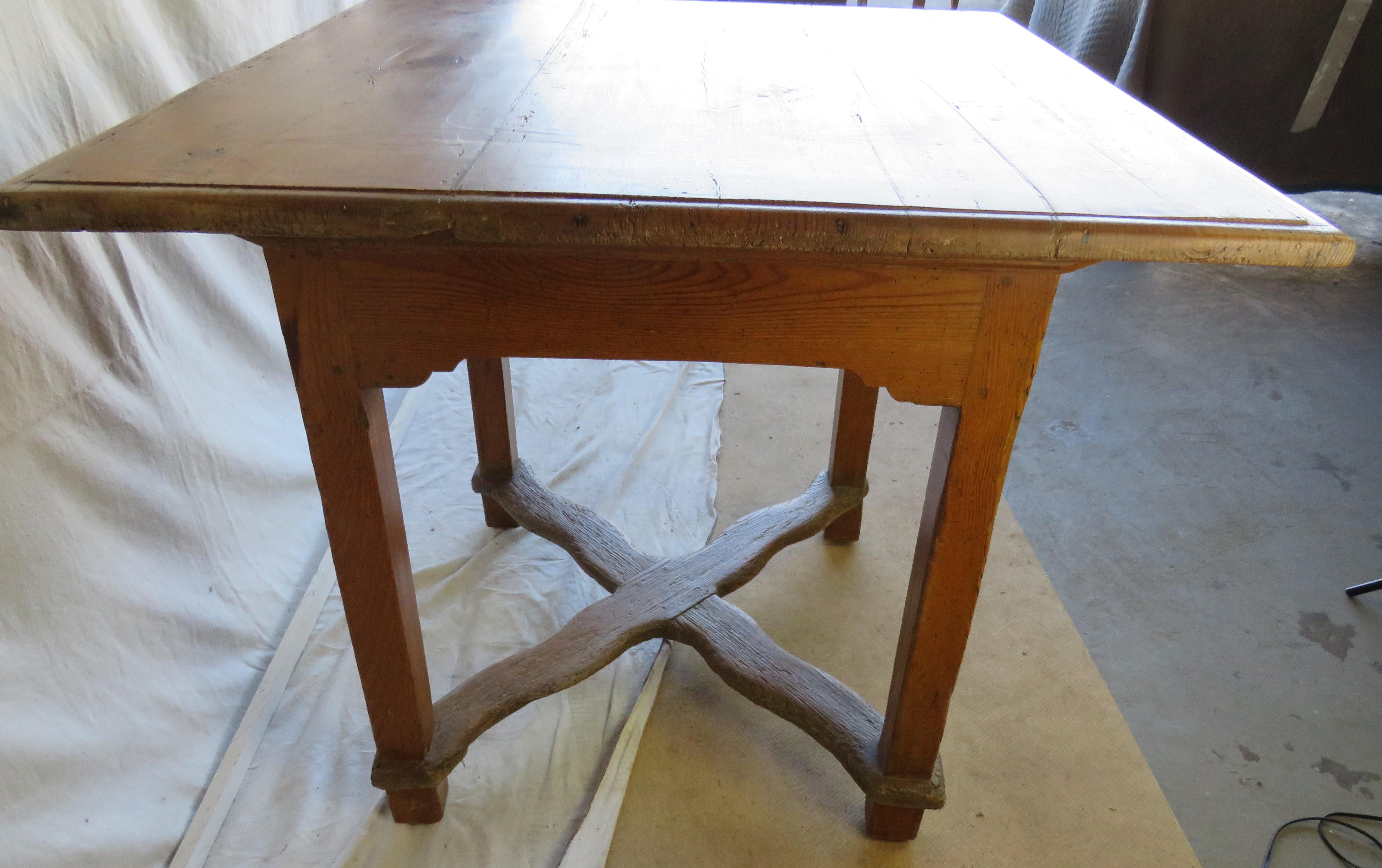 19th Century Oak Game Table with Single Drawer  In Good Condition For Sale In Nantucket, MA