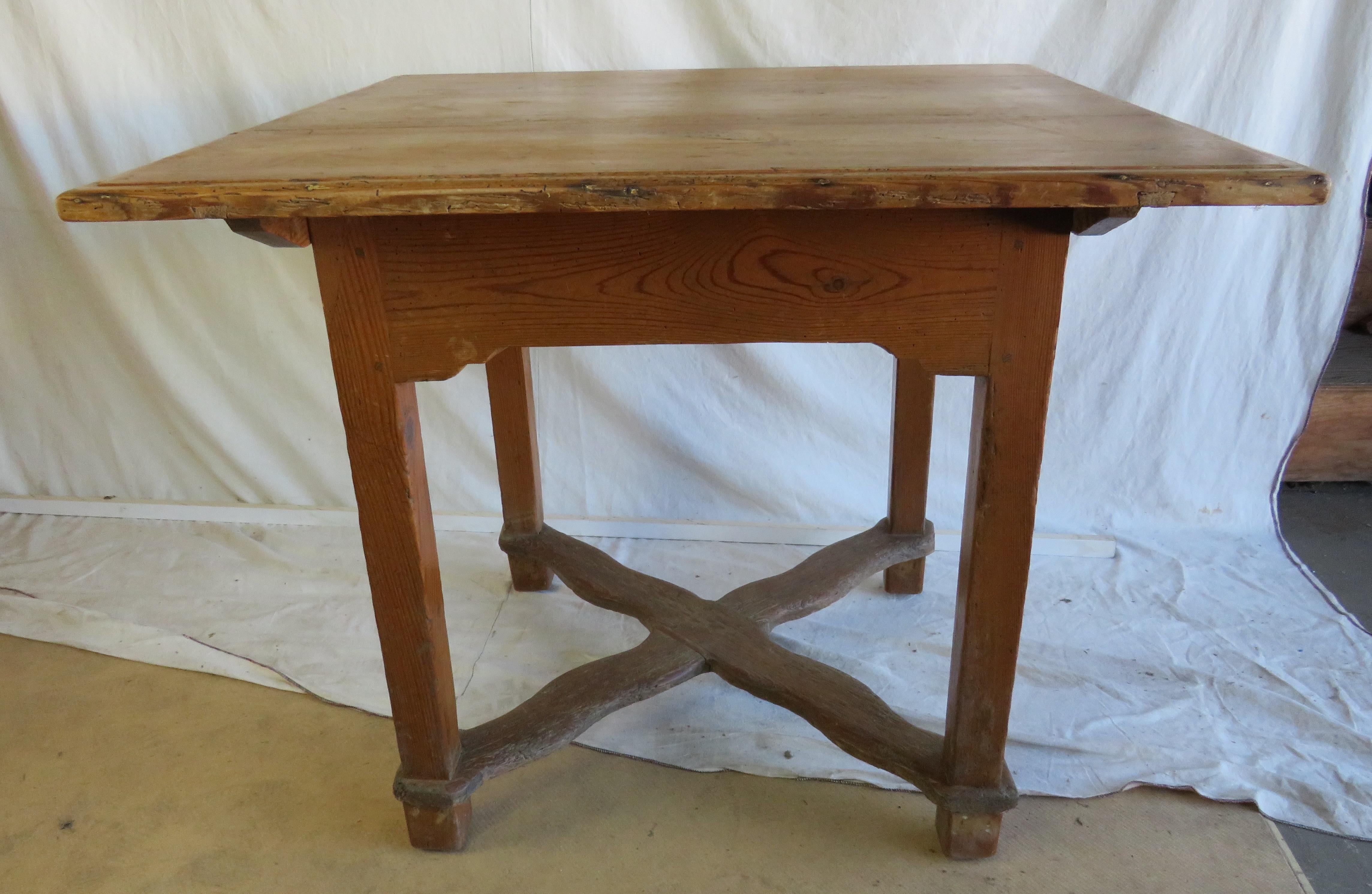 19th Century Oak Game Table with Single Drawer  For Sale 1