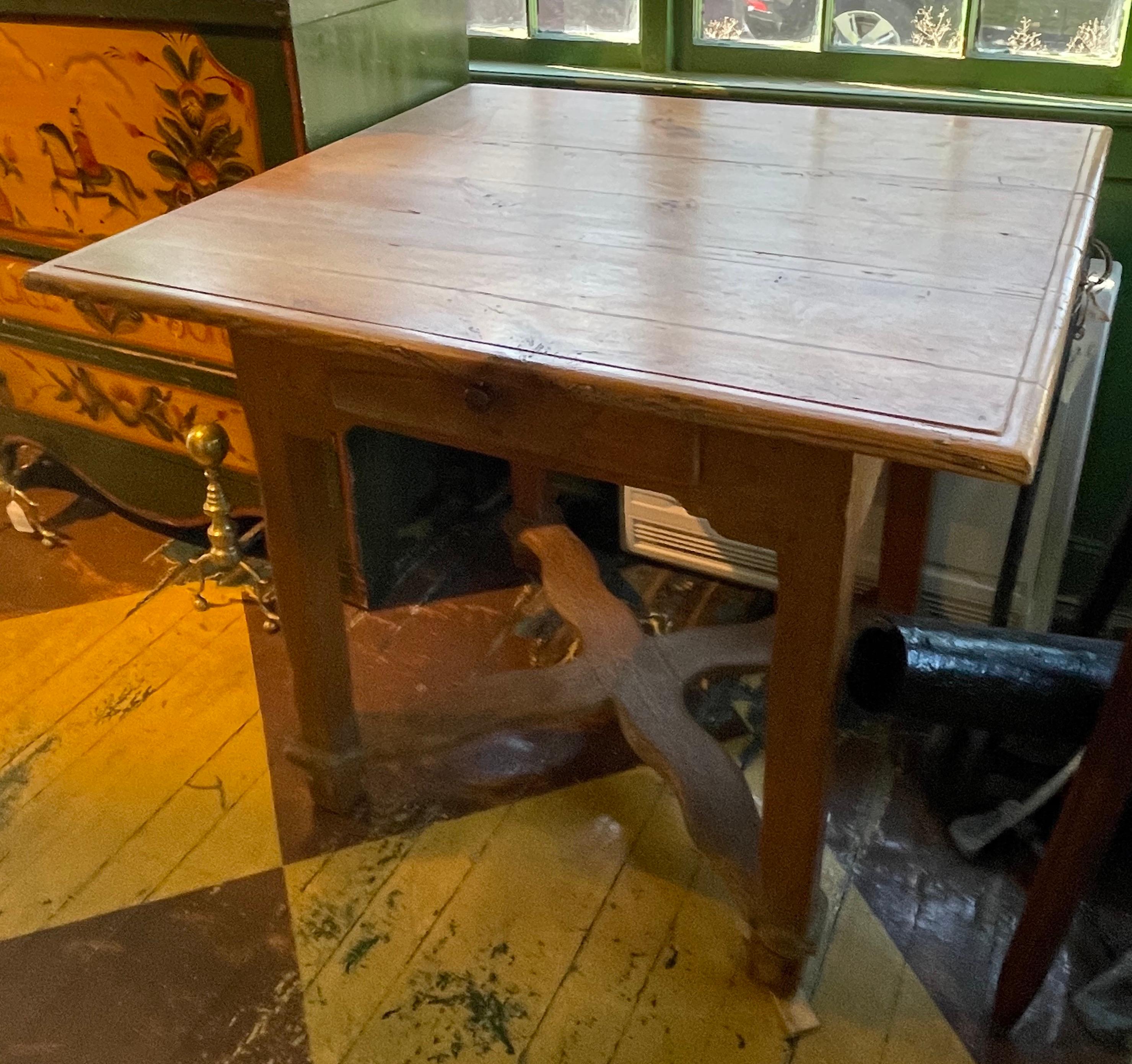 19th Century Oak Game Table with Single Drawer  For Sale 3