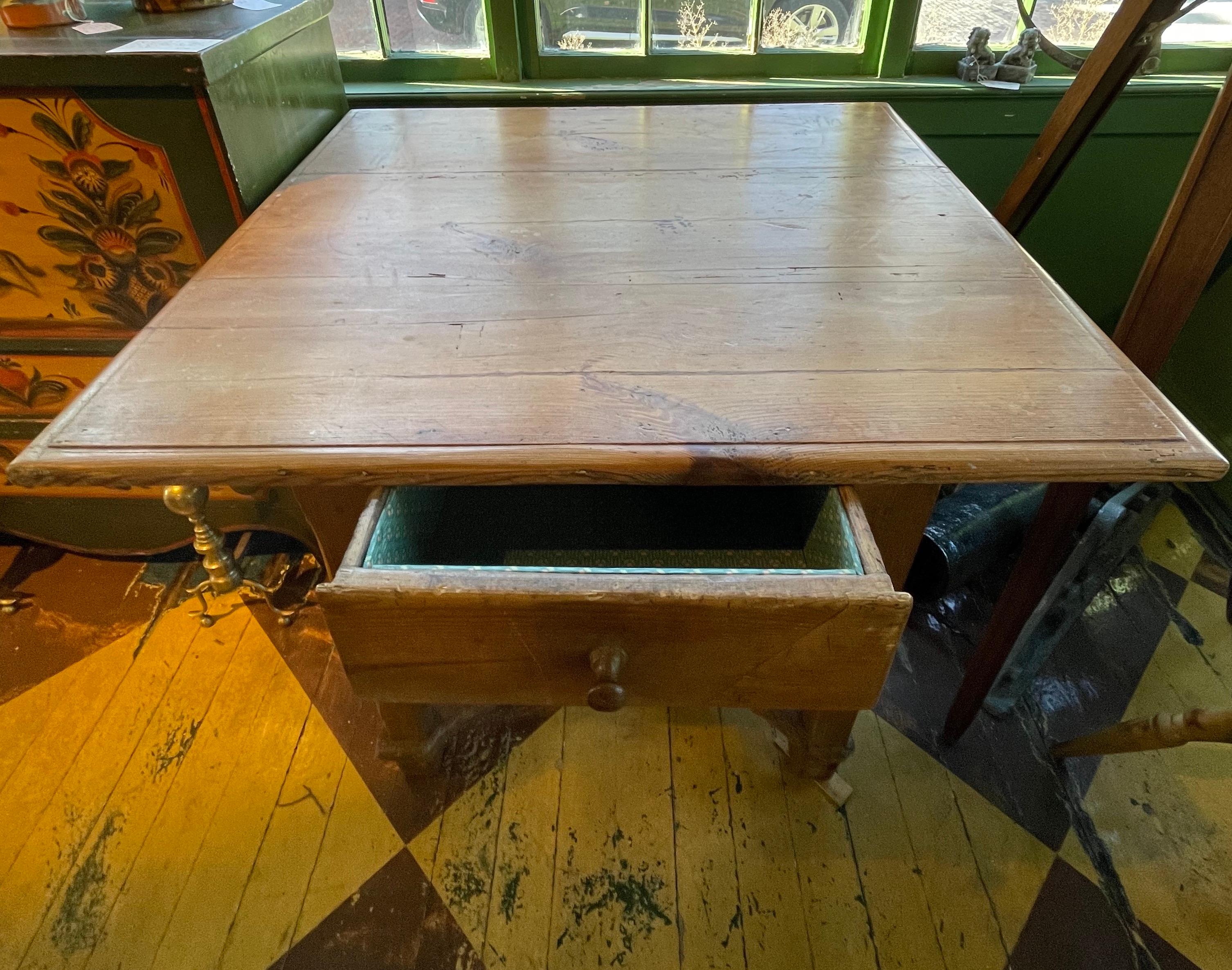 19th Century Oak Game Table with Single Drawer  For Sale 4