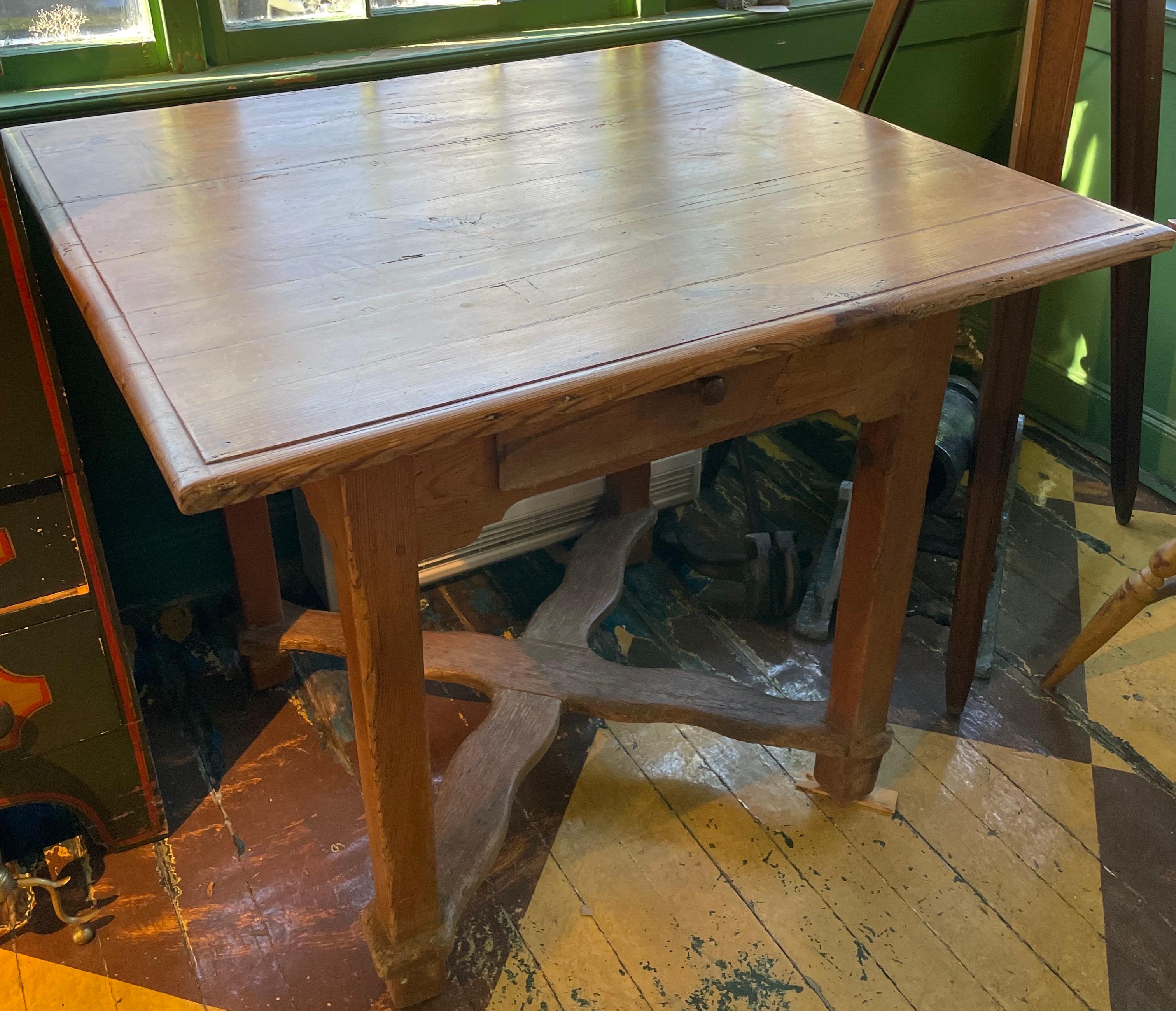 19th Century Oak Game Table with Single Drawer  For Sale 5
