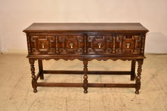 19th Century Oak Geometric Sideboard from England
