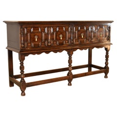 Credenza geometrica in Oak del XIX secolo dall'Inghilterra