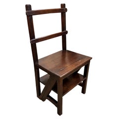 19th Century Oak Gothic Revival Metamorphic Chair or Steps 19th Century Oak Gothic Revival Metamorphic Chair or Steps