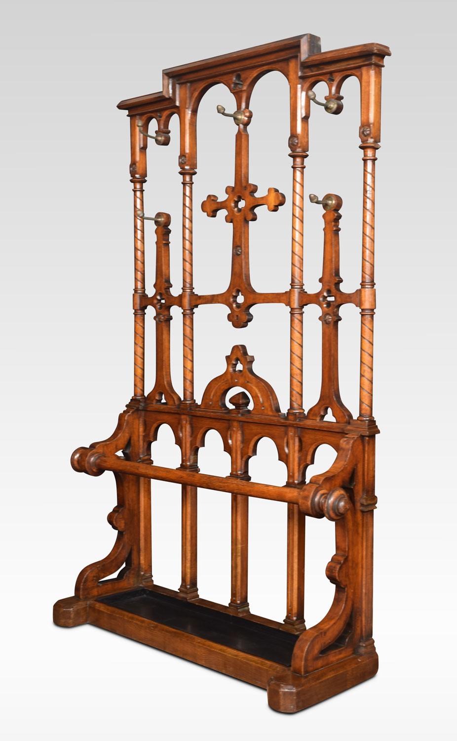 19th Century Oak Hall Stand in the Manner of Pugin 6