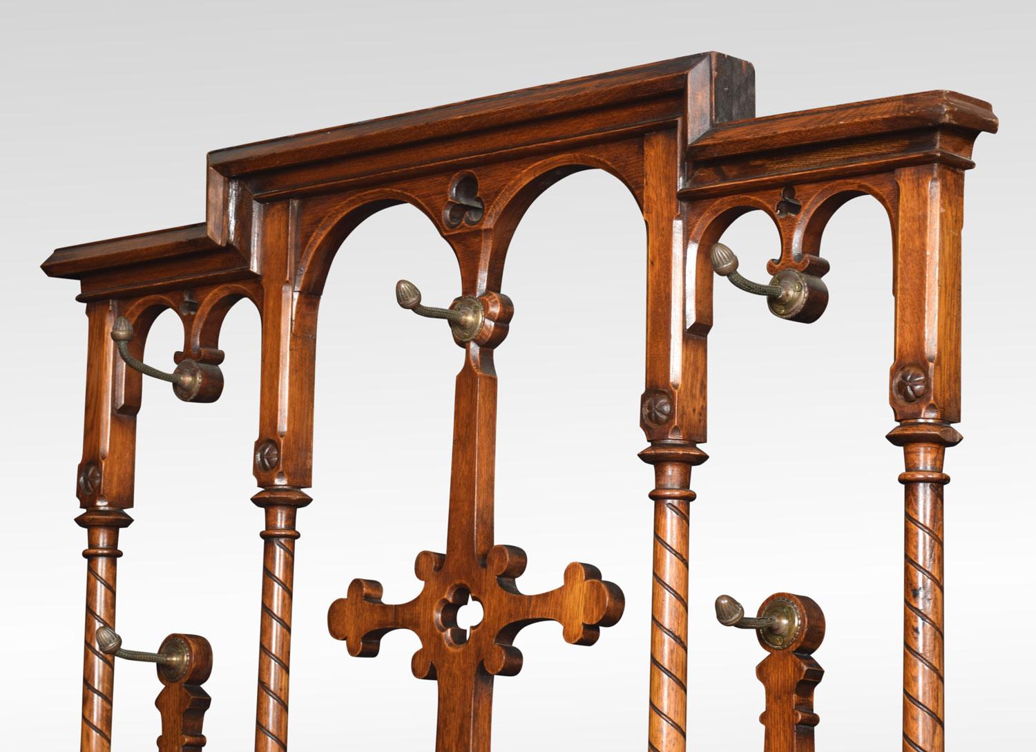 19th Century Oak Hall Stand in the Manner of Pugin 7