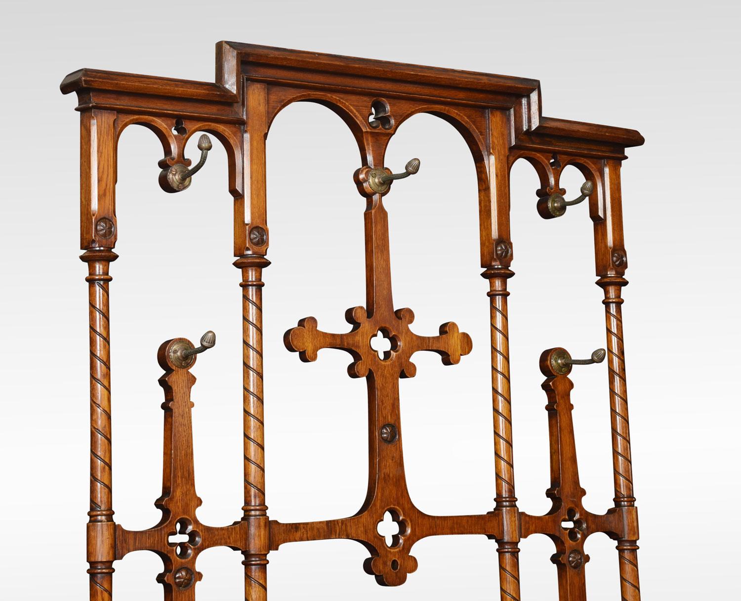 19th Century Oak Hall Stand in the Manner of Pugin 2