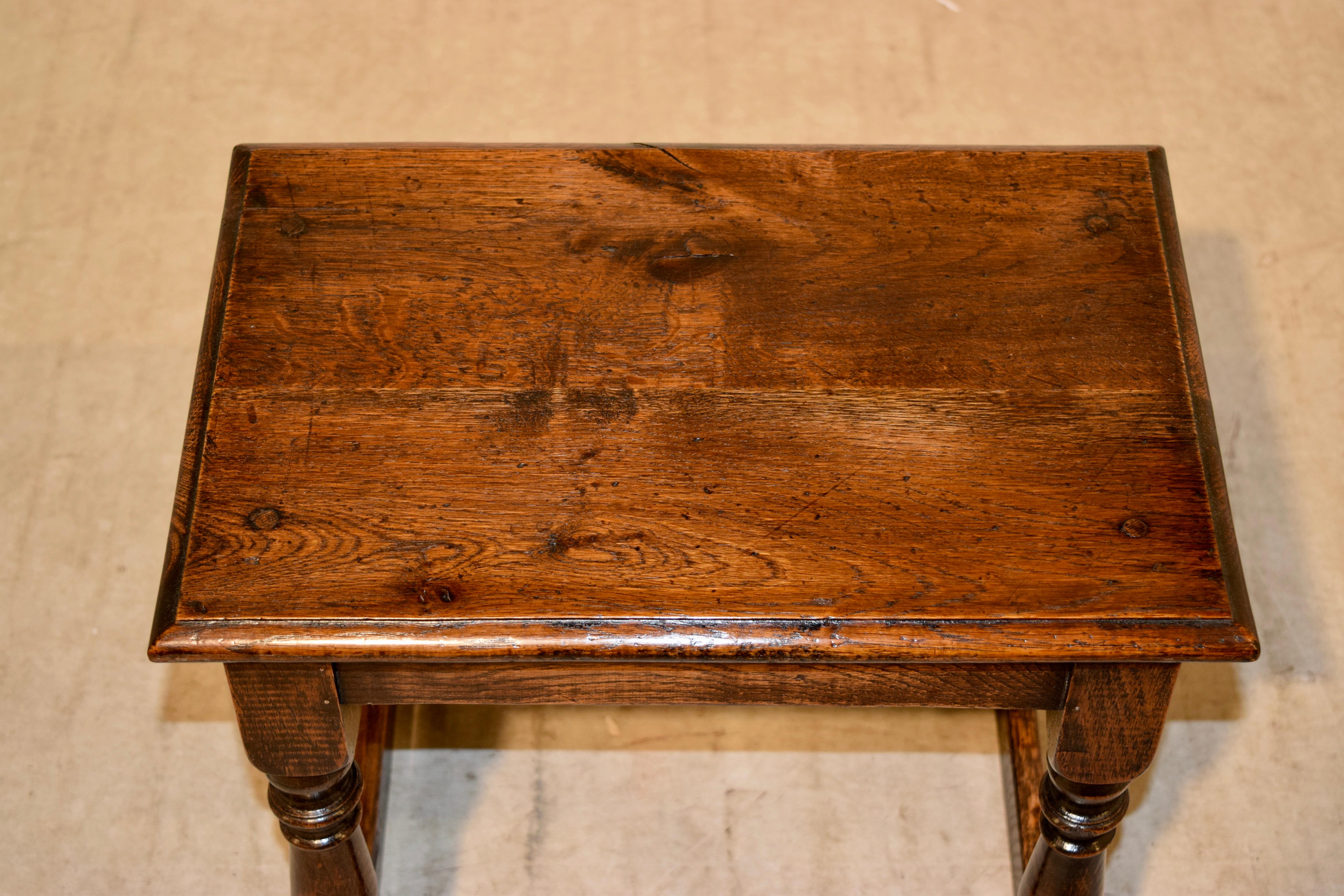 19th Century Oak Joint Stool (Englisch)