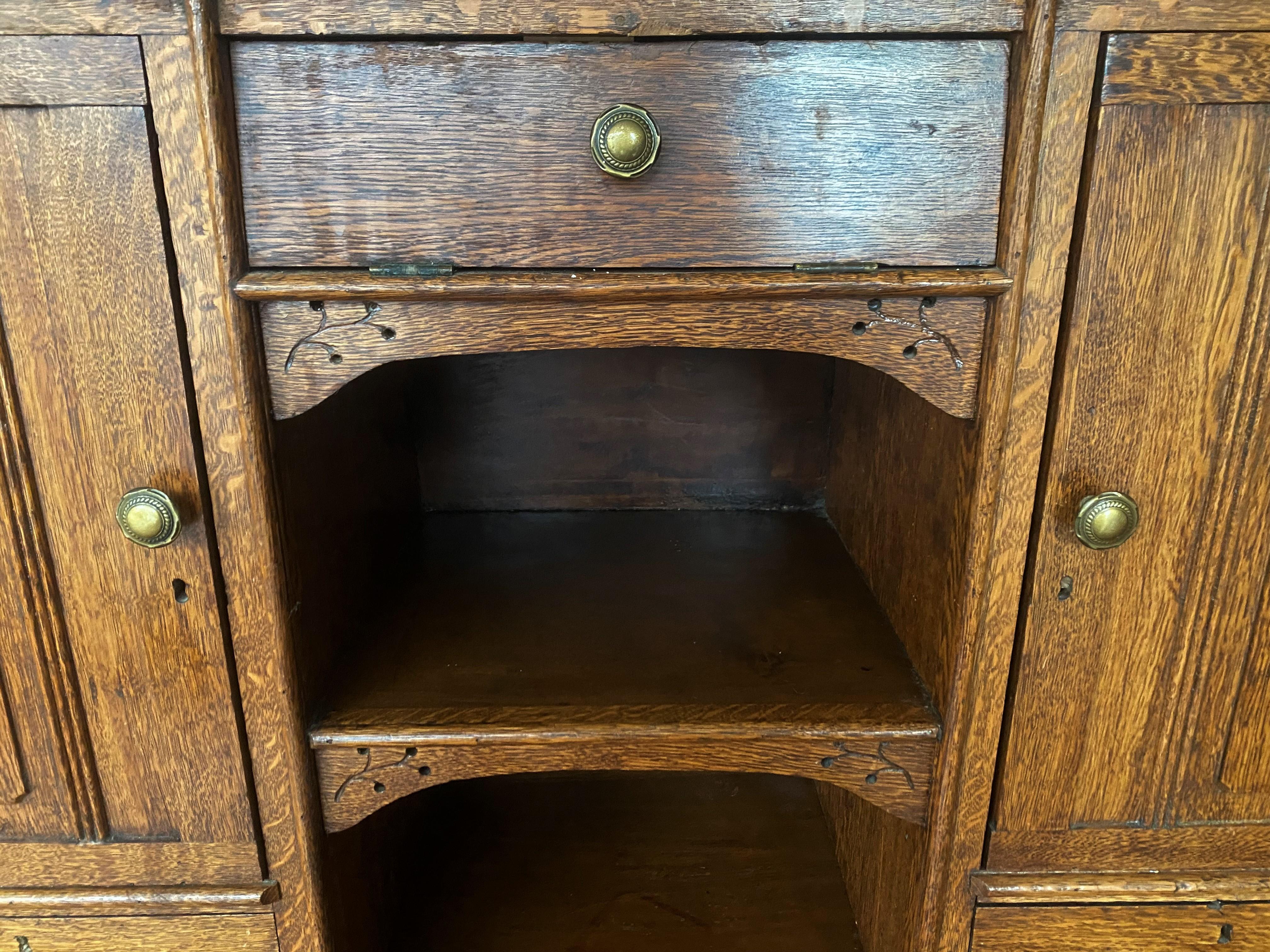 19th Century Oak Lawyer's Secretary Step Back Flat Top Desk For Sale 6