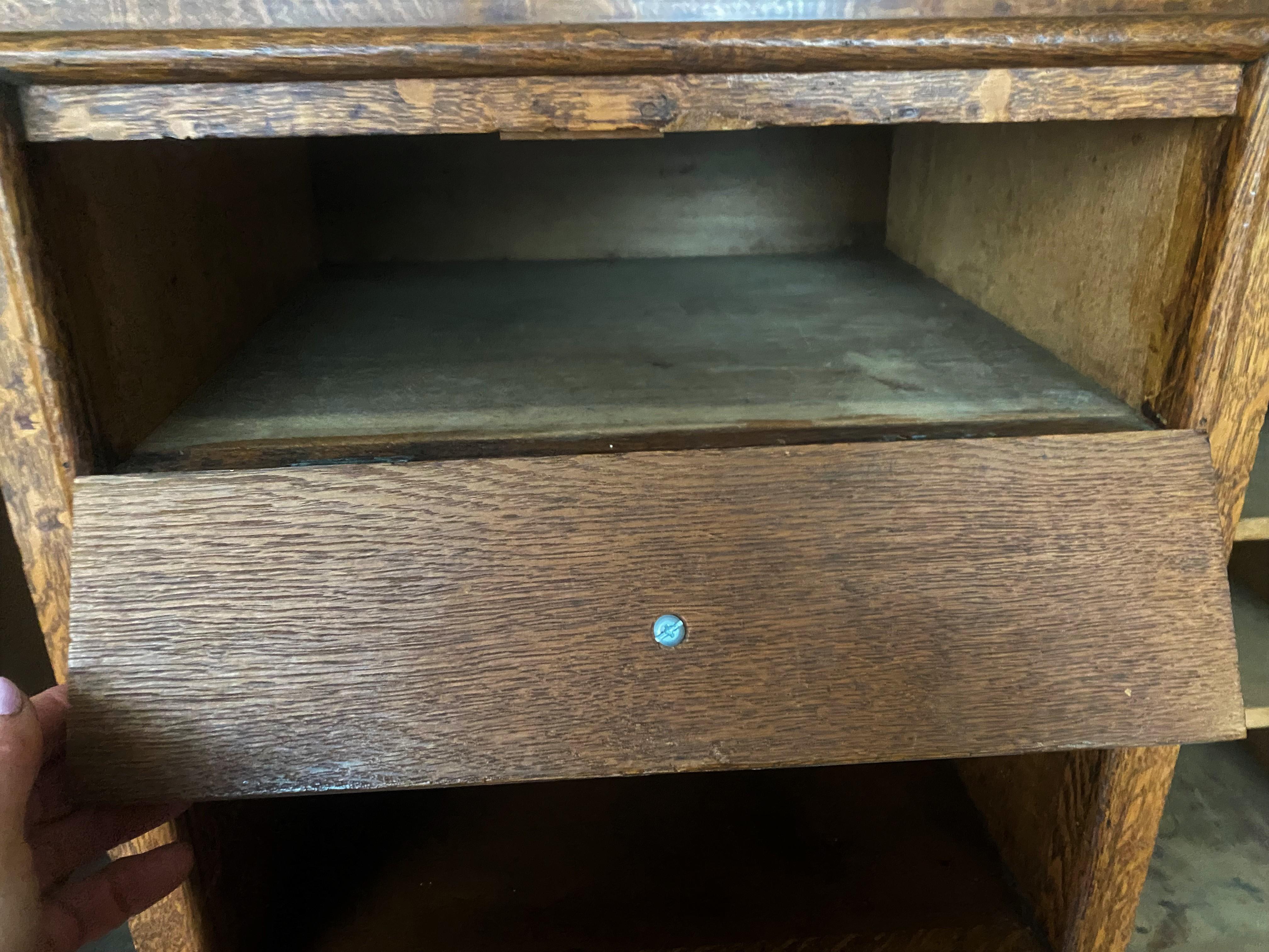 19th Century Oak Lawyer's Secretary Step Back Flat Top Desk For Sale 1