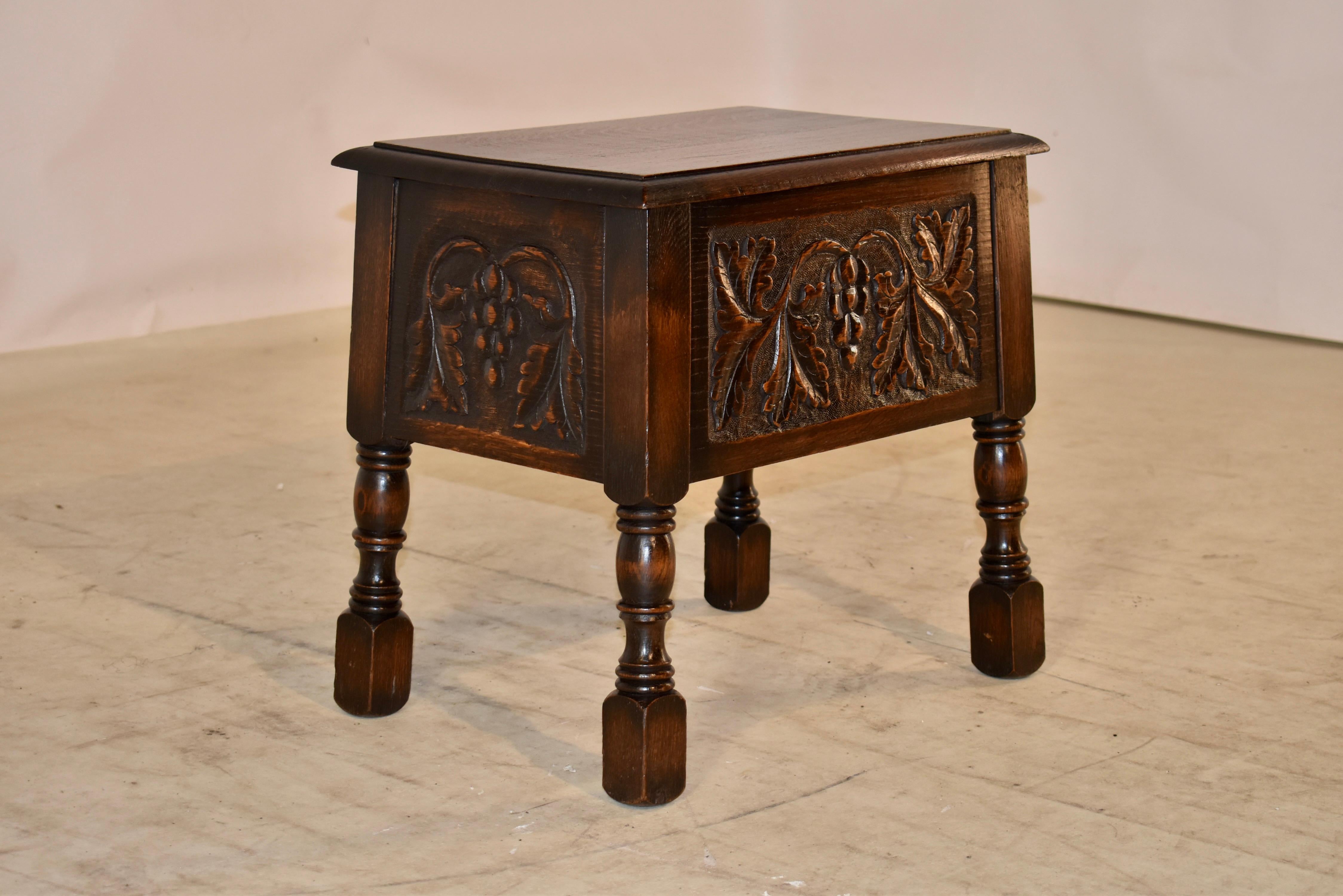 Victorian 19th Century Oak Lift Top Stool