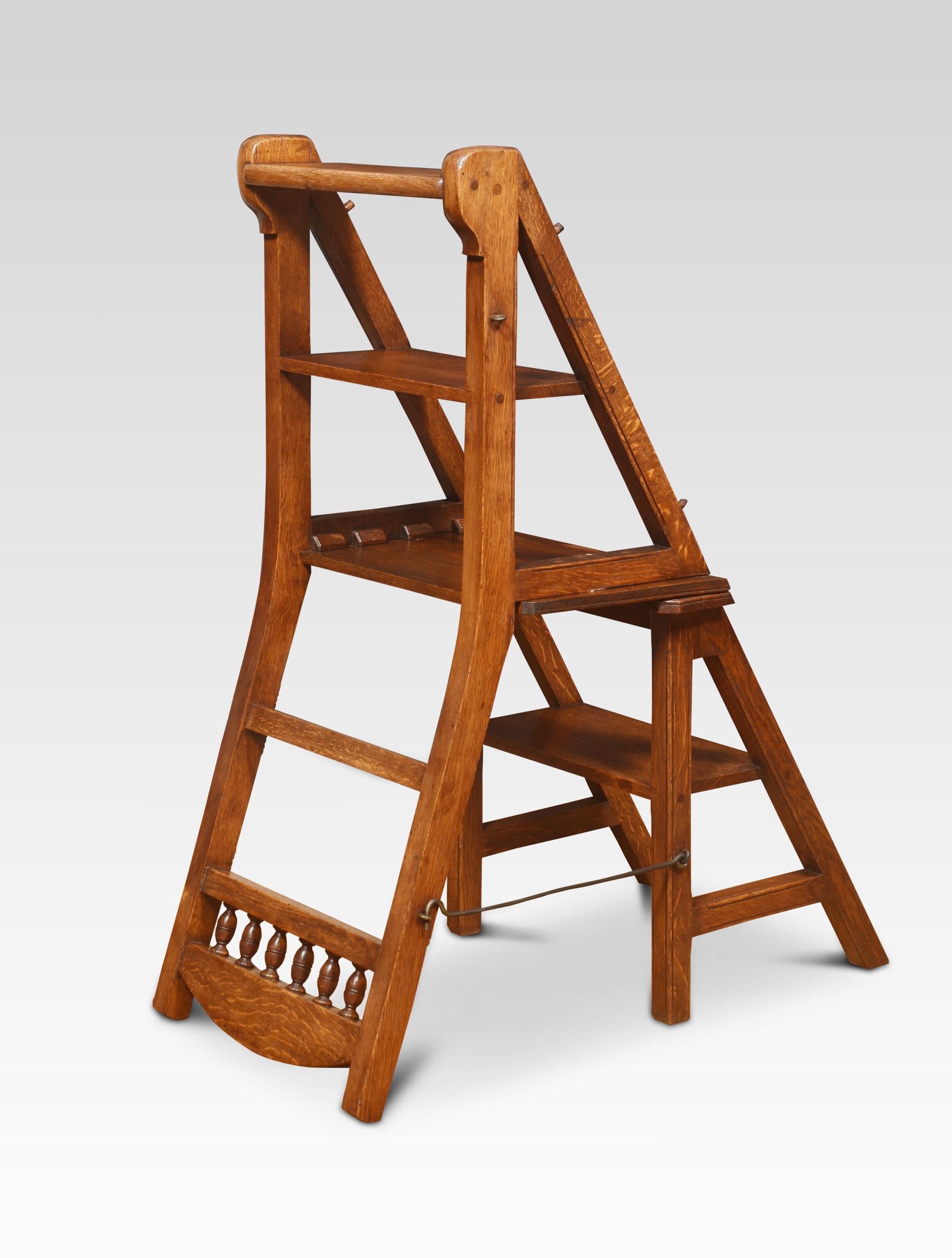 British 19th Century Oak Metamorphic Chair For Sale