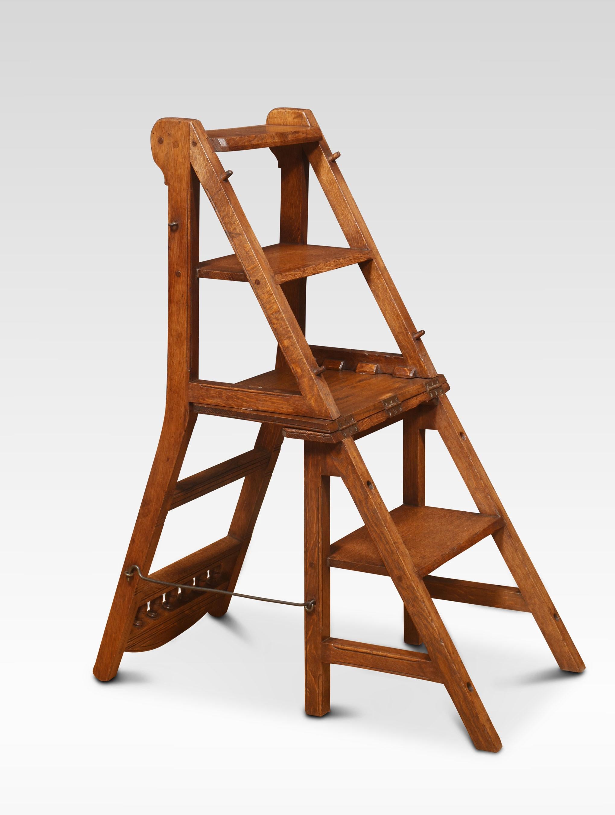 19th Century Oak Metamorphic Chair In Good Condition For Sale In Cheshire, GB