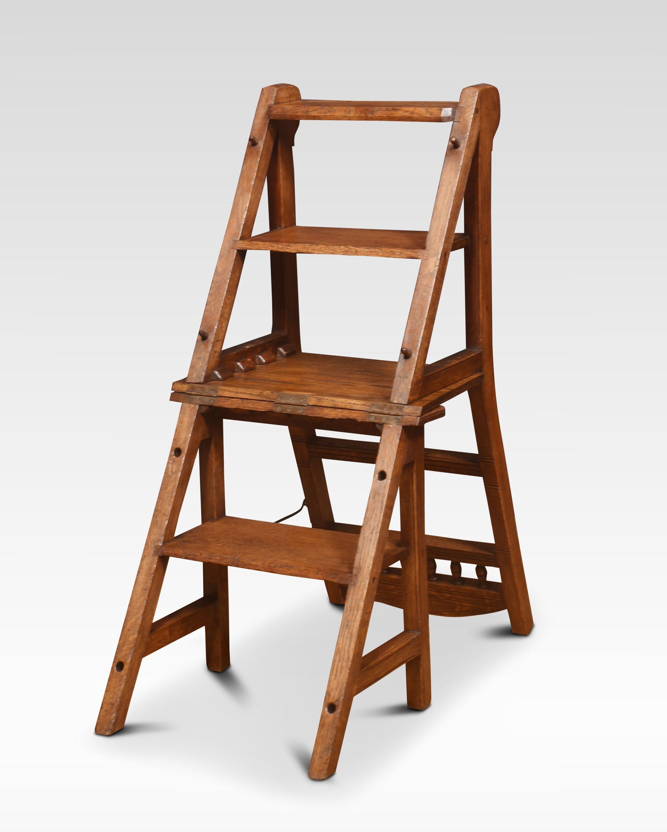 19th Century Oak Metamorphic Chair For Sale 1