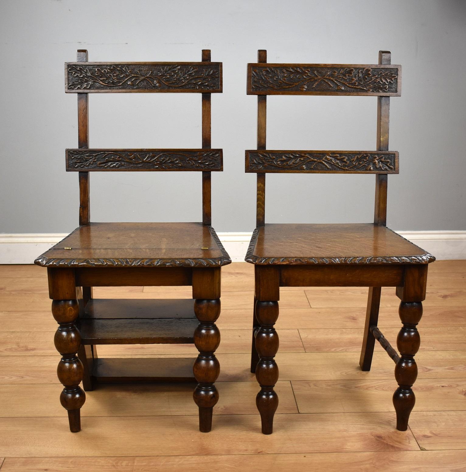 19th Century Oak Metamorphic Chair & Oak Matching Chair 11