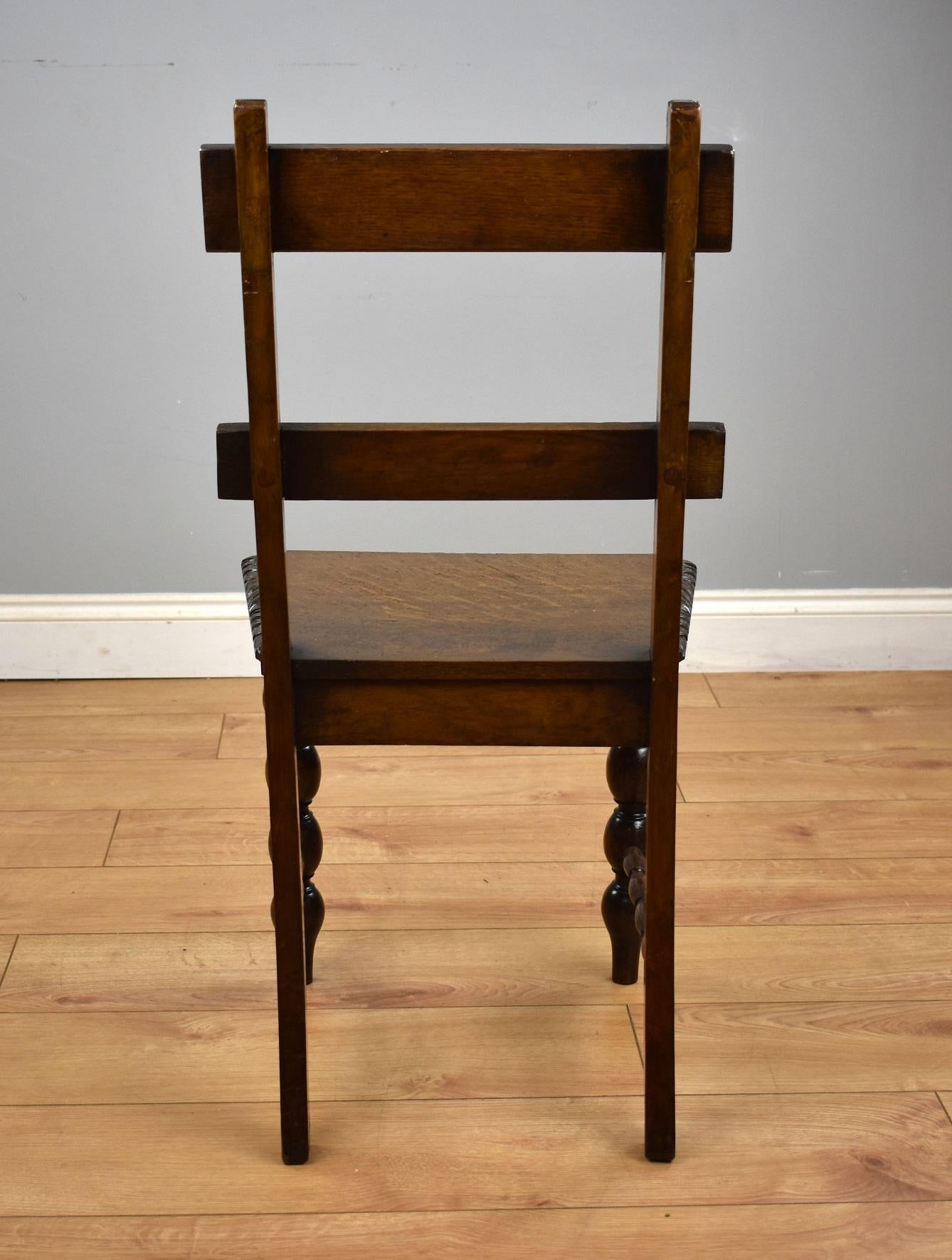 19th Century Oak Metamorphic Chair & Oak Matching Chair 15
