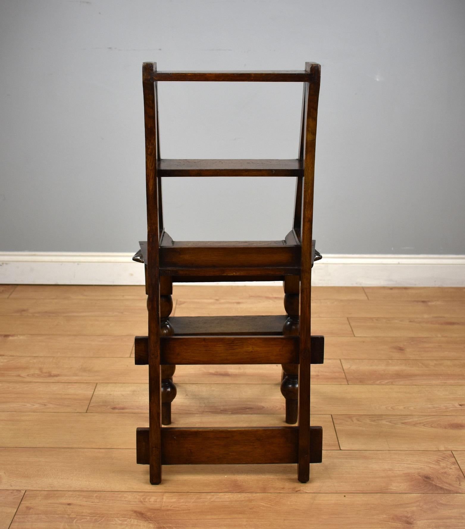 19th Century Oak Metamorphic Chair & Oak Matching Chair 1