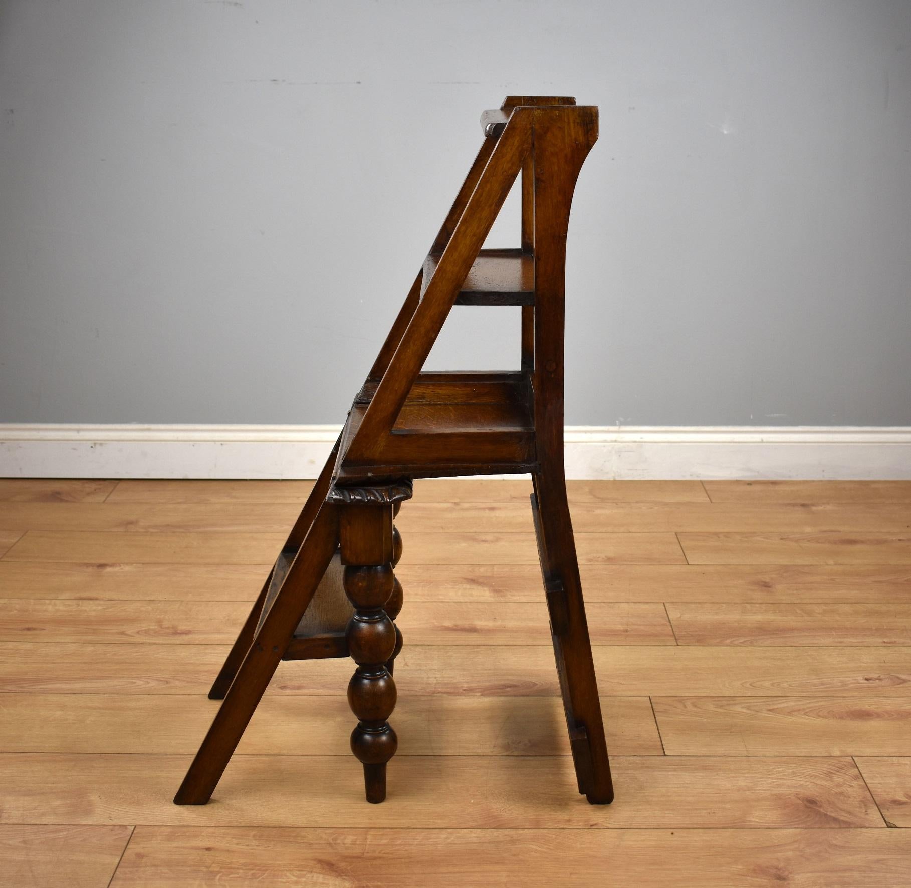 19th Century Oak Metamorphic Chair & Oak Matching Chair 2